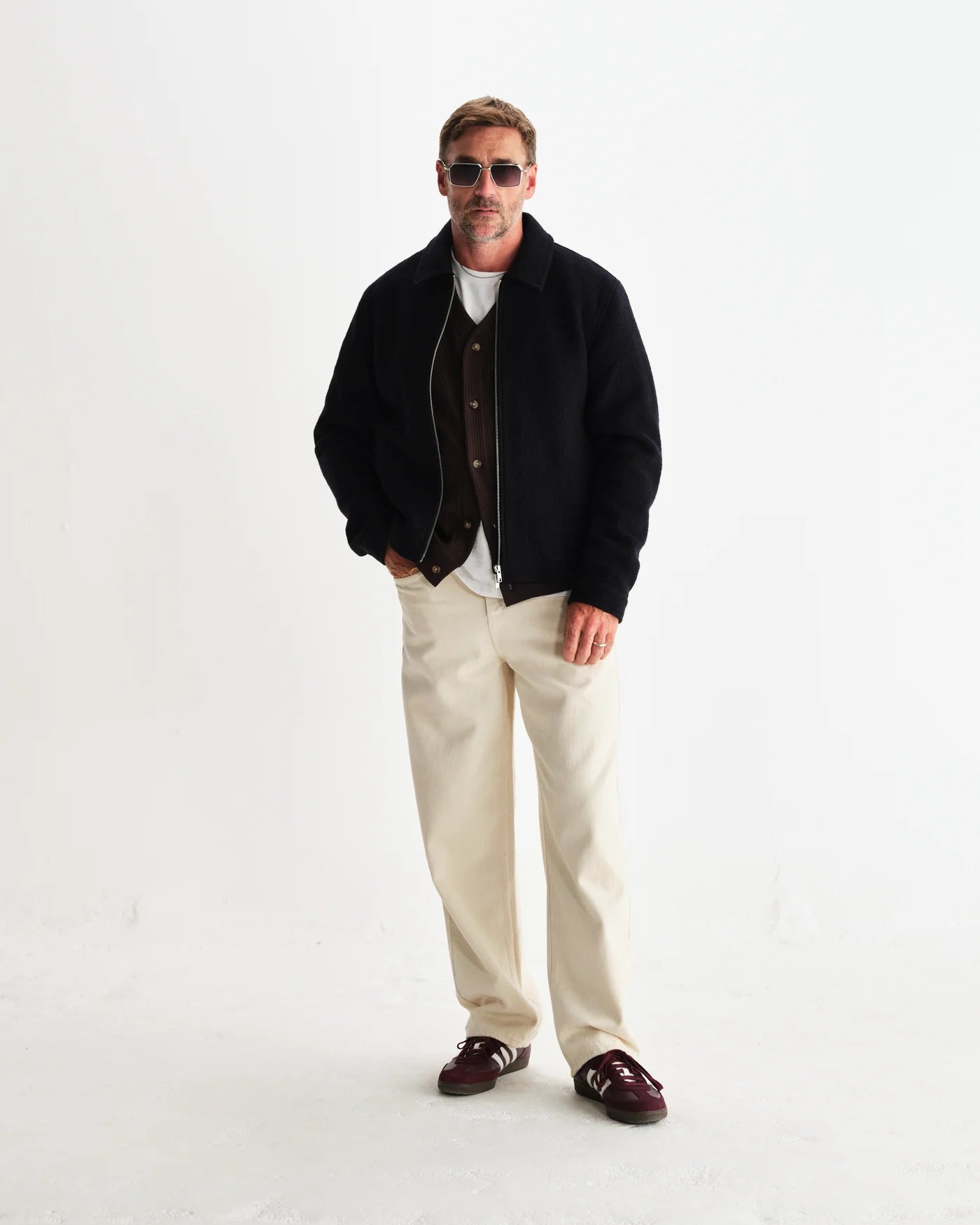 Wax London - Eldon Midnight Navy Boiled Wool Jacket
