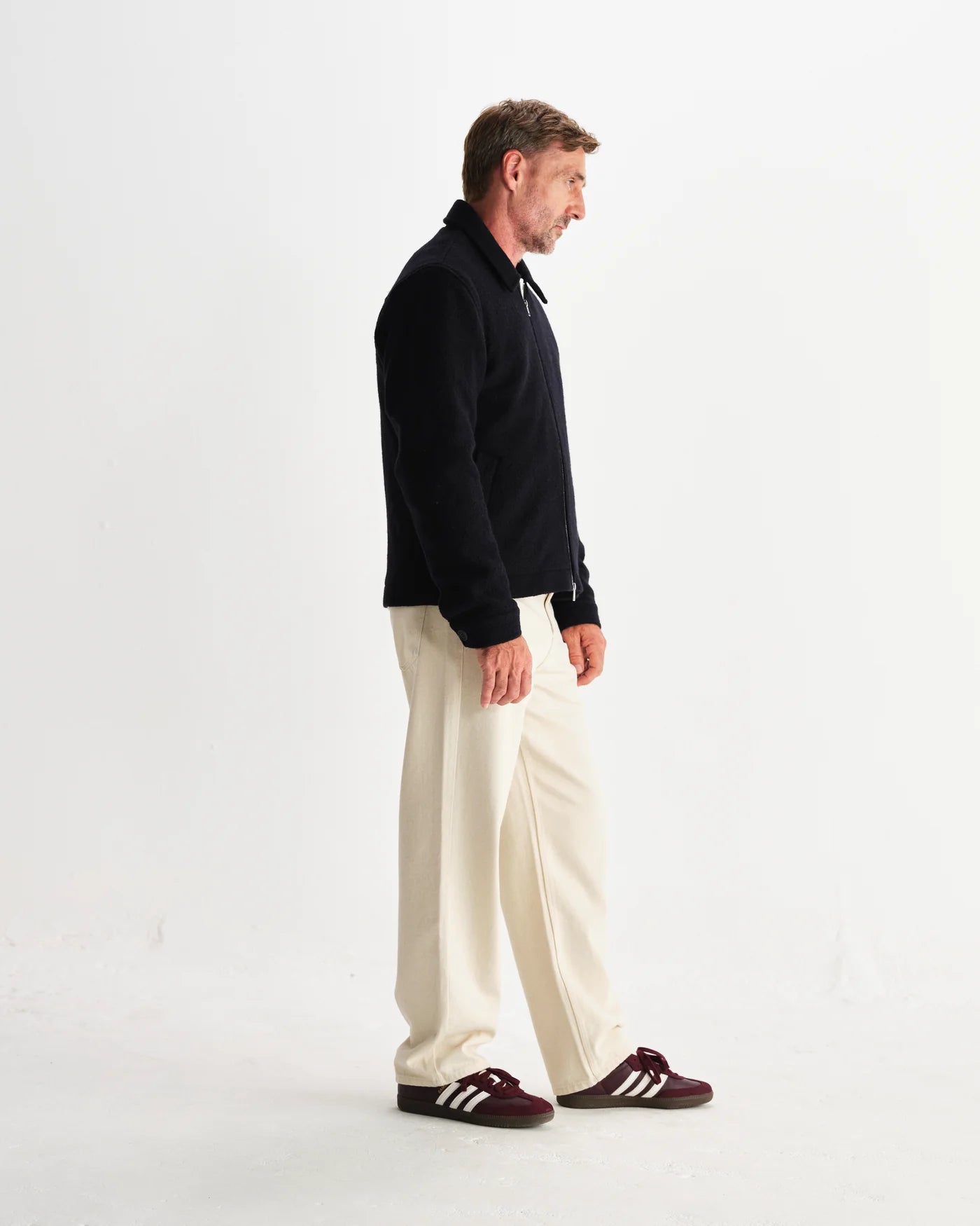 Wax London - Eldon Midnight Navy Boiled Wool Jacket
