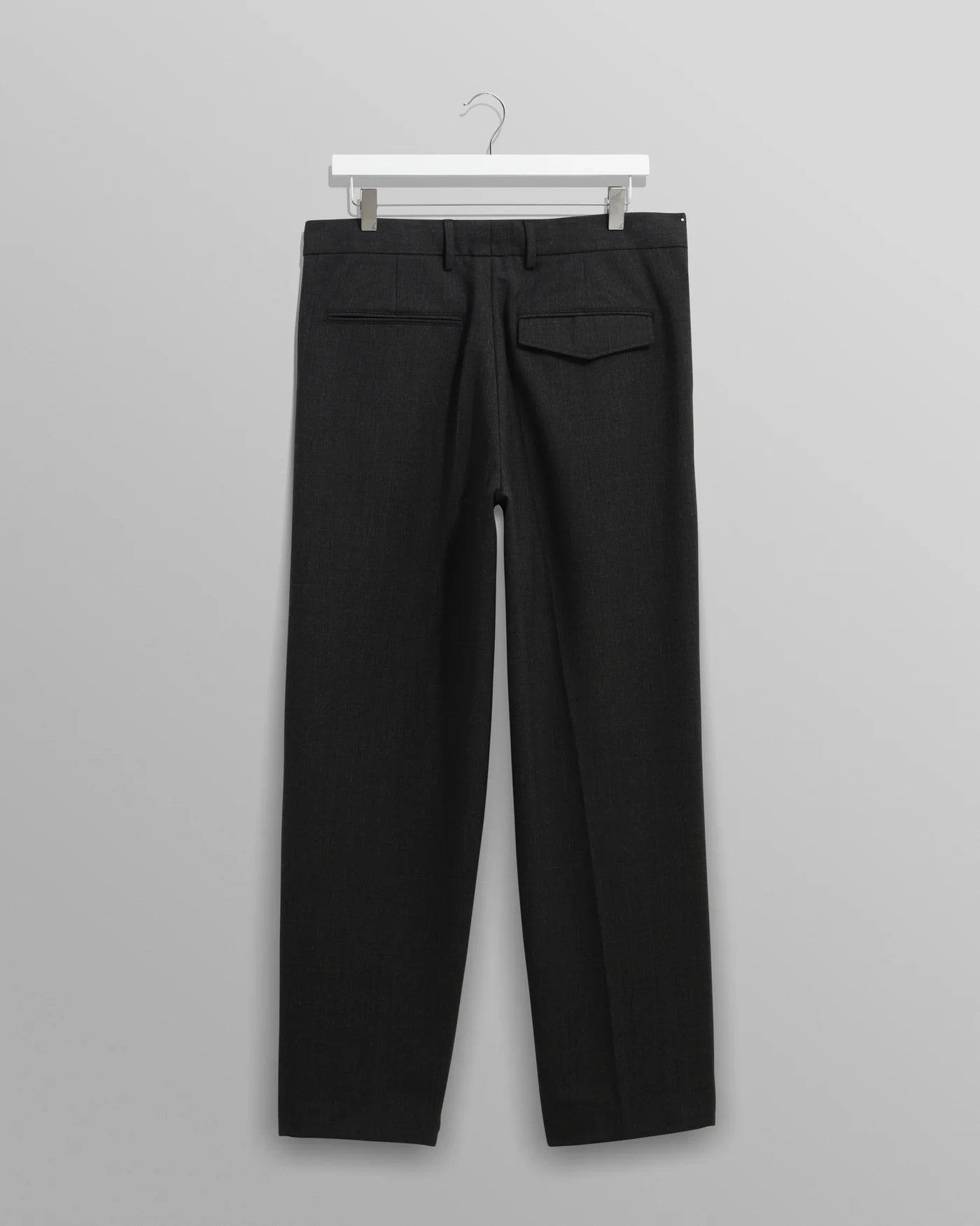 Wax London - Aubyn Charcoal Wool Blend Twill Pleated Trousers