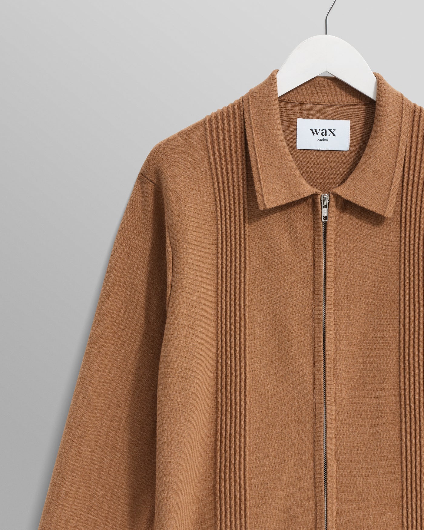Wax London - Lennox Camel Milano Stripe Knitted Polo