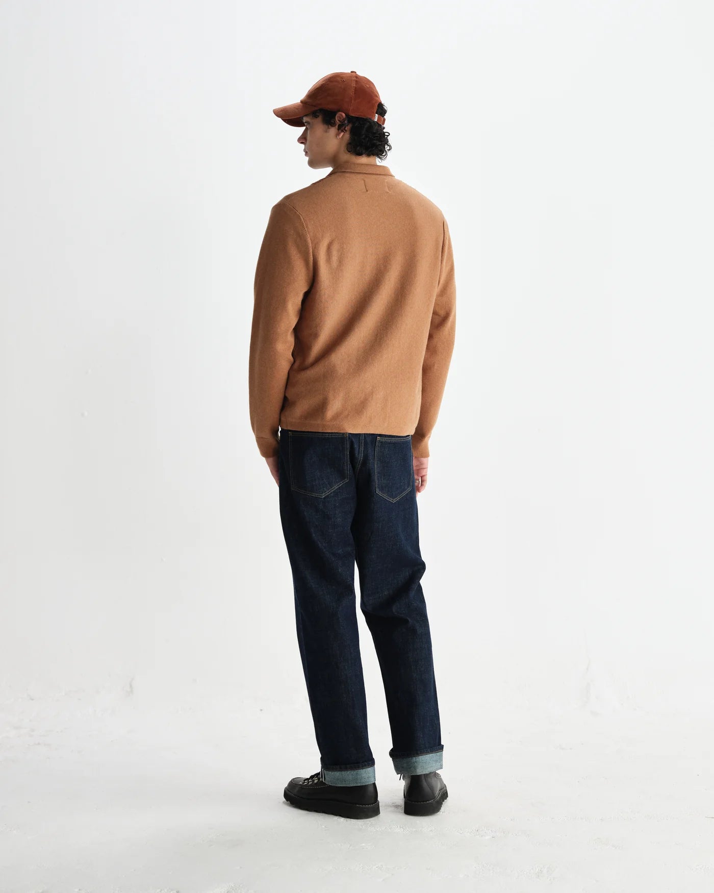 Wax London - Lennox Camel Milano Stripe Knitted Polo