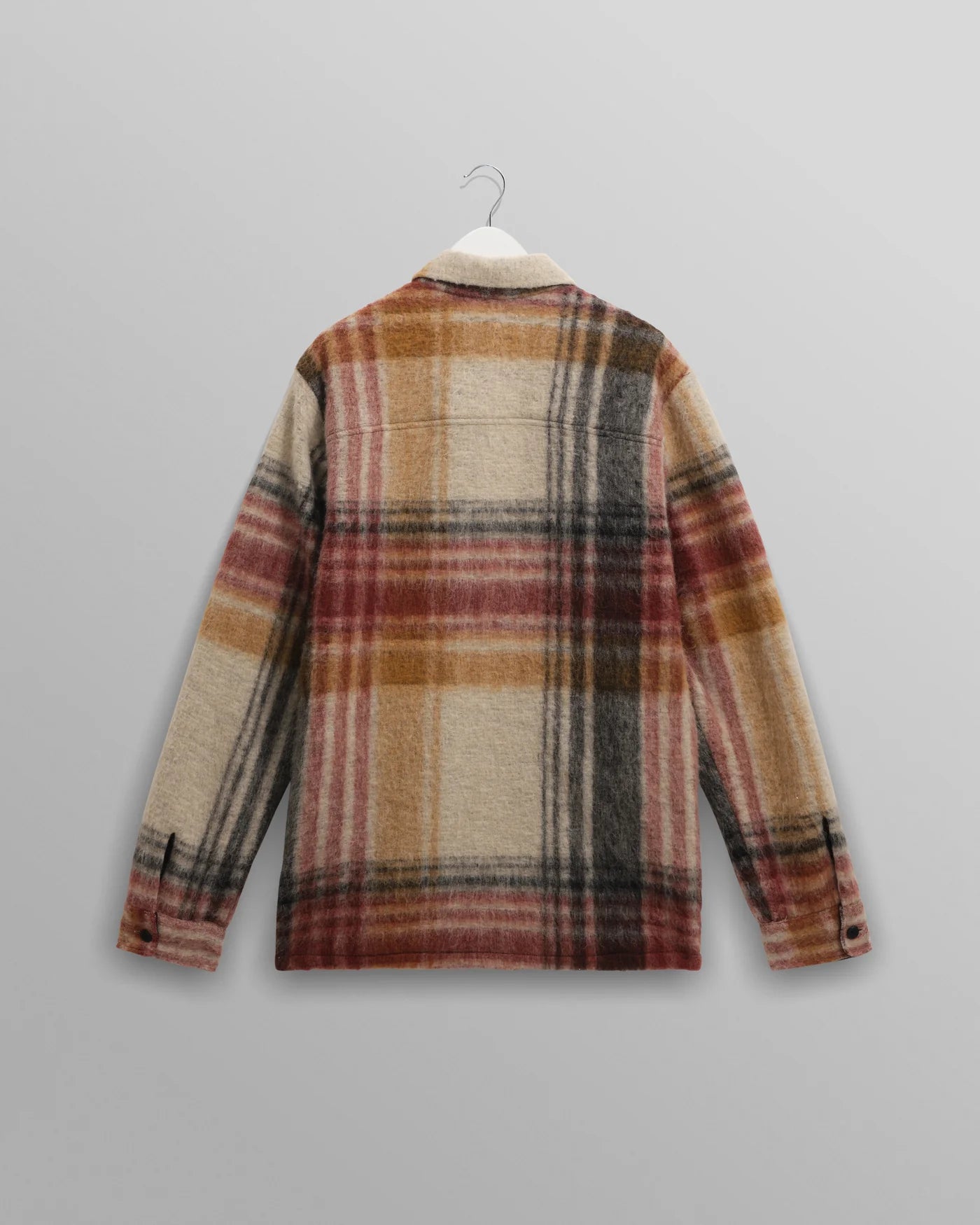 Wax London - Nolan Natural And Multicolour Check Wool Overshirt