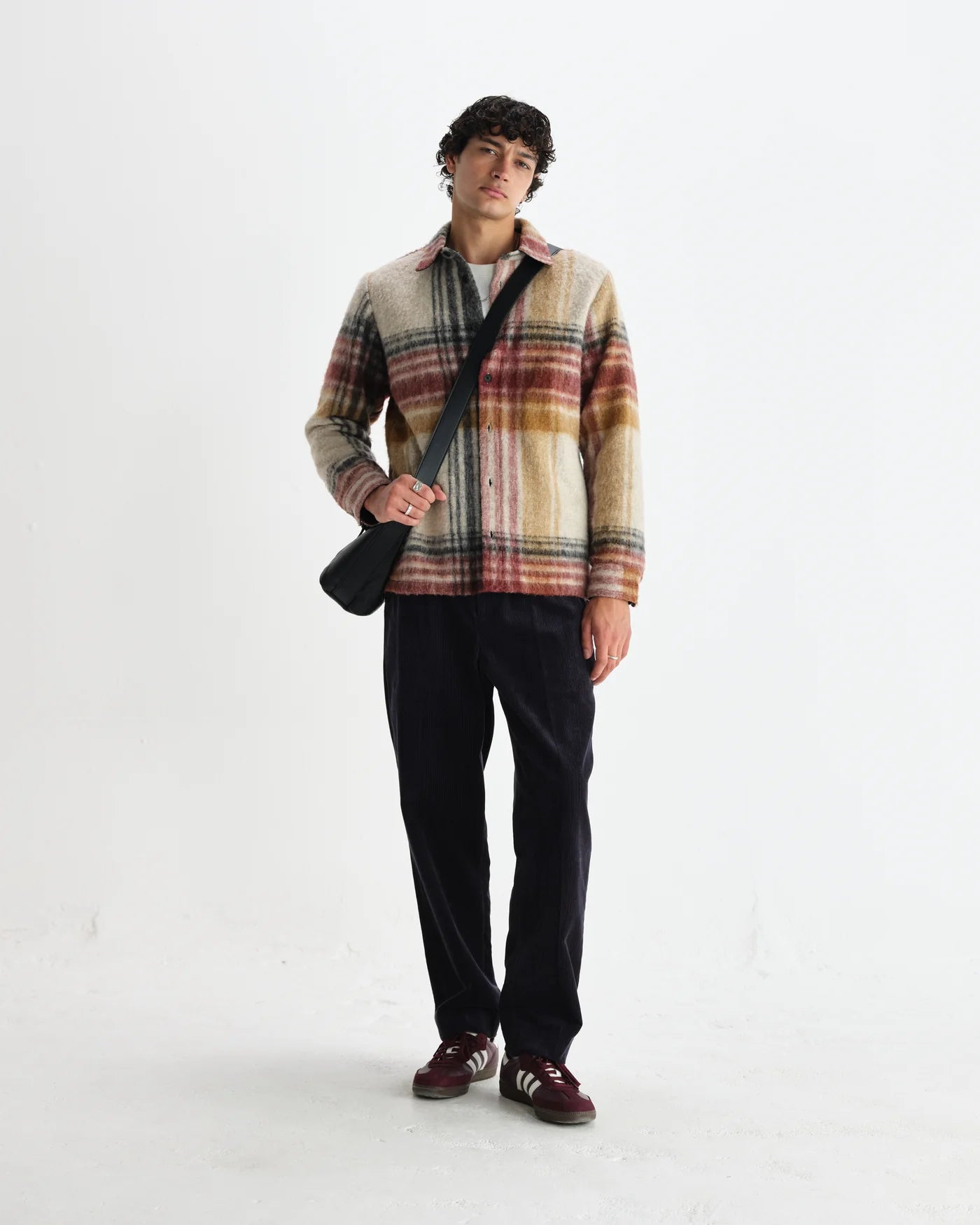Wax London - Nolan Natural And Multicolour Check Wool Overshirt