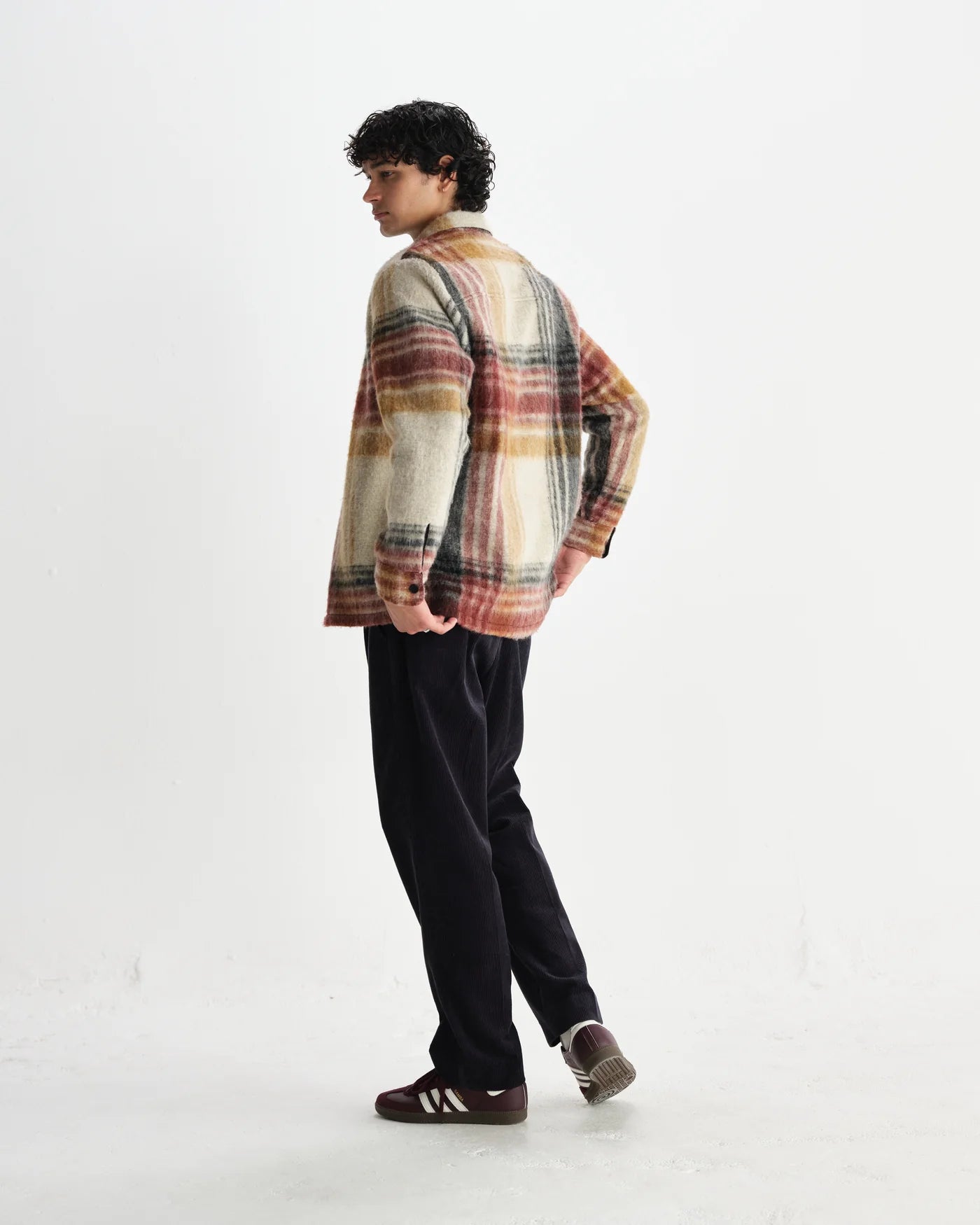 Wax London - Nolan Natural And Multicolour Check Wool Overshirt