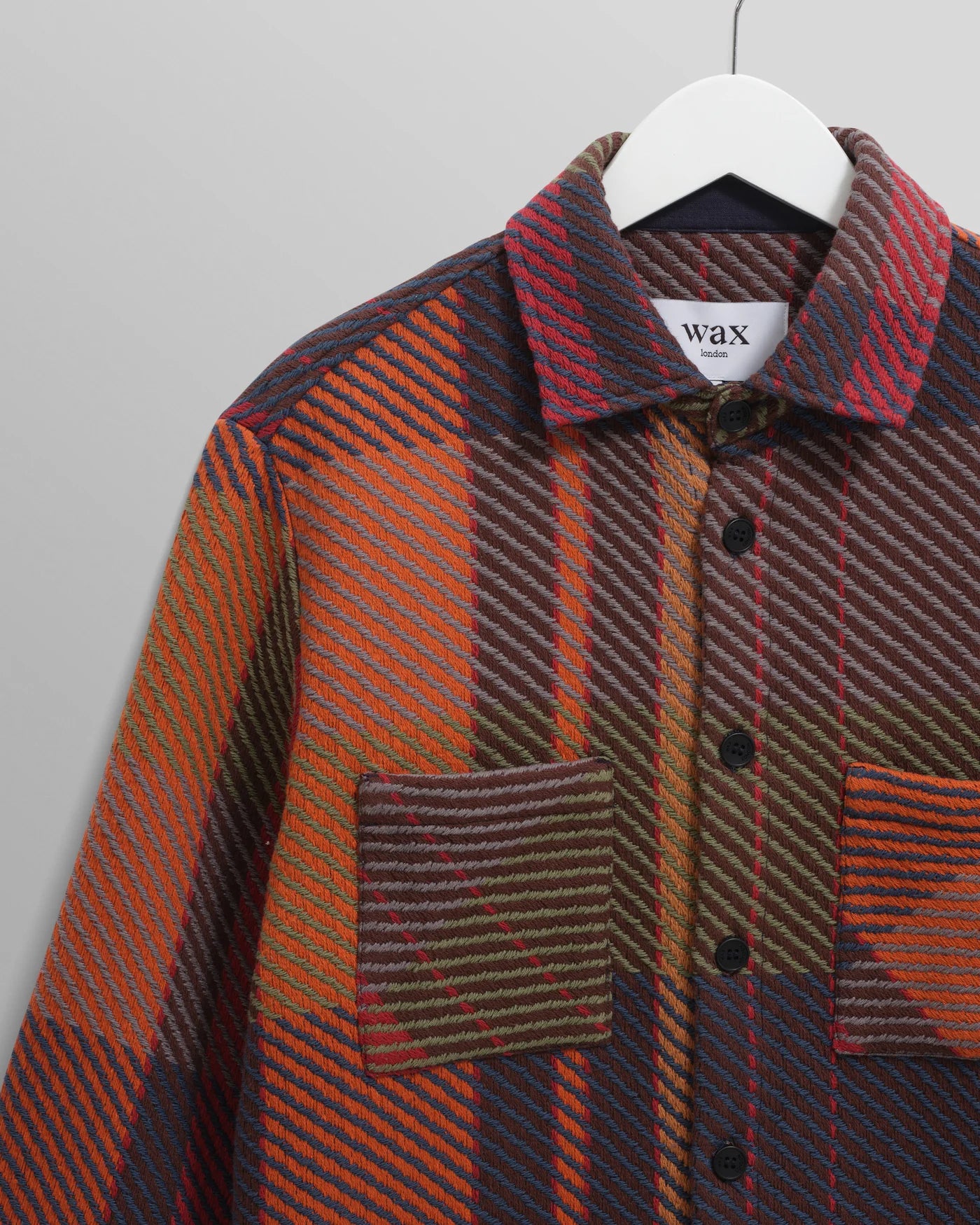 Wax London - Whiting Orange And Multicolour Tempo Check Overshirt