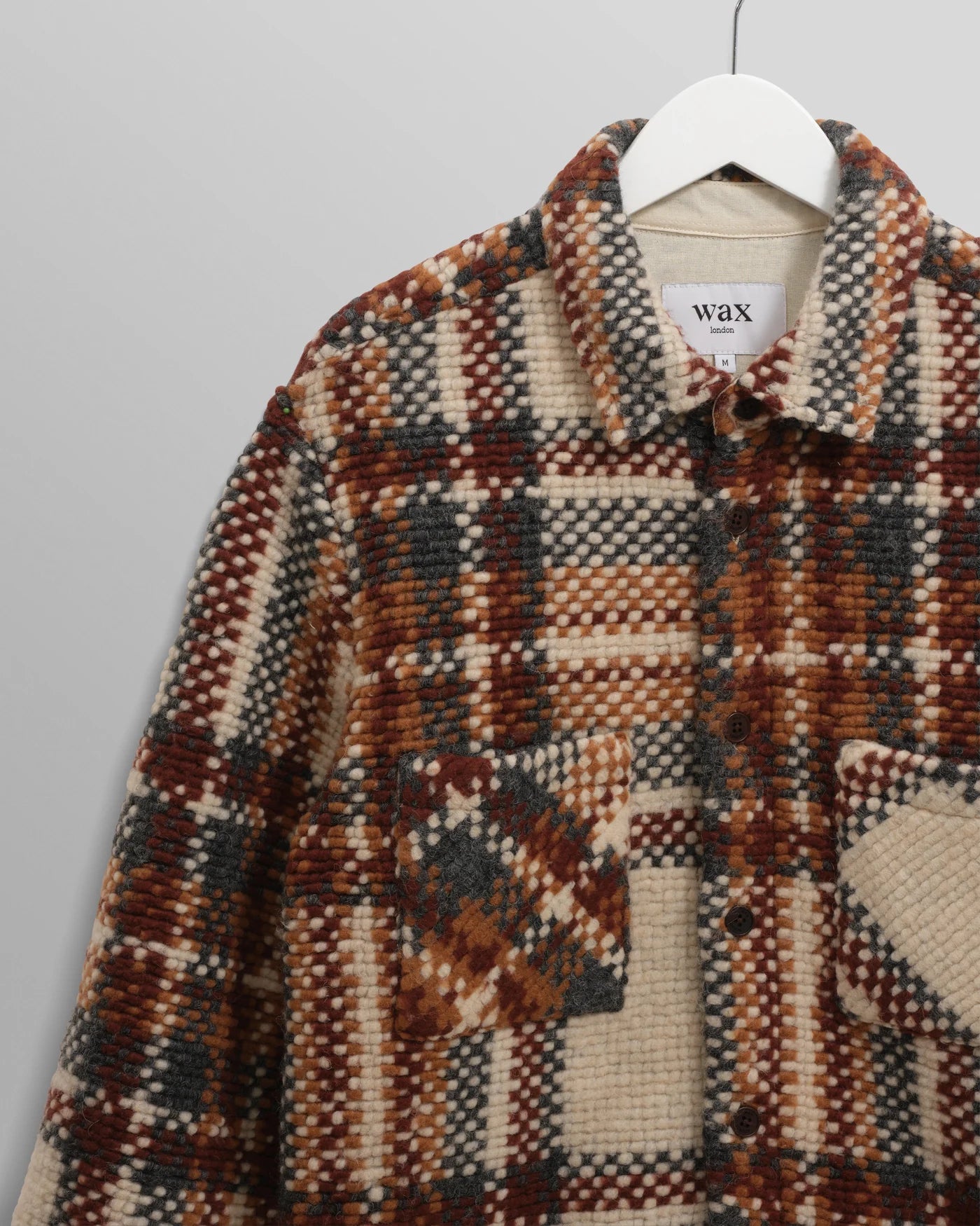Wax London - Whiting Ecru And Multicolour Wool Bobble Overshirt