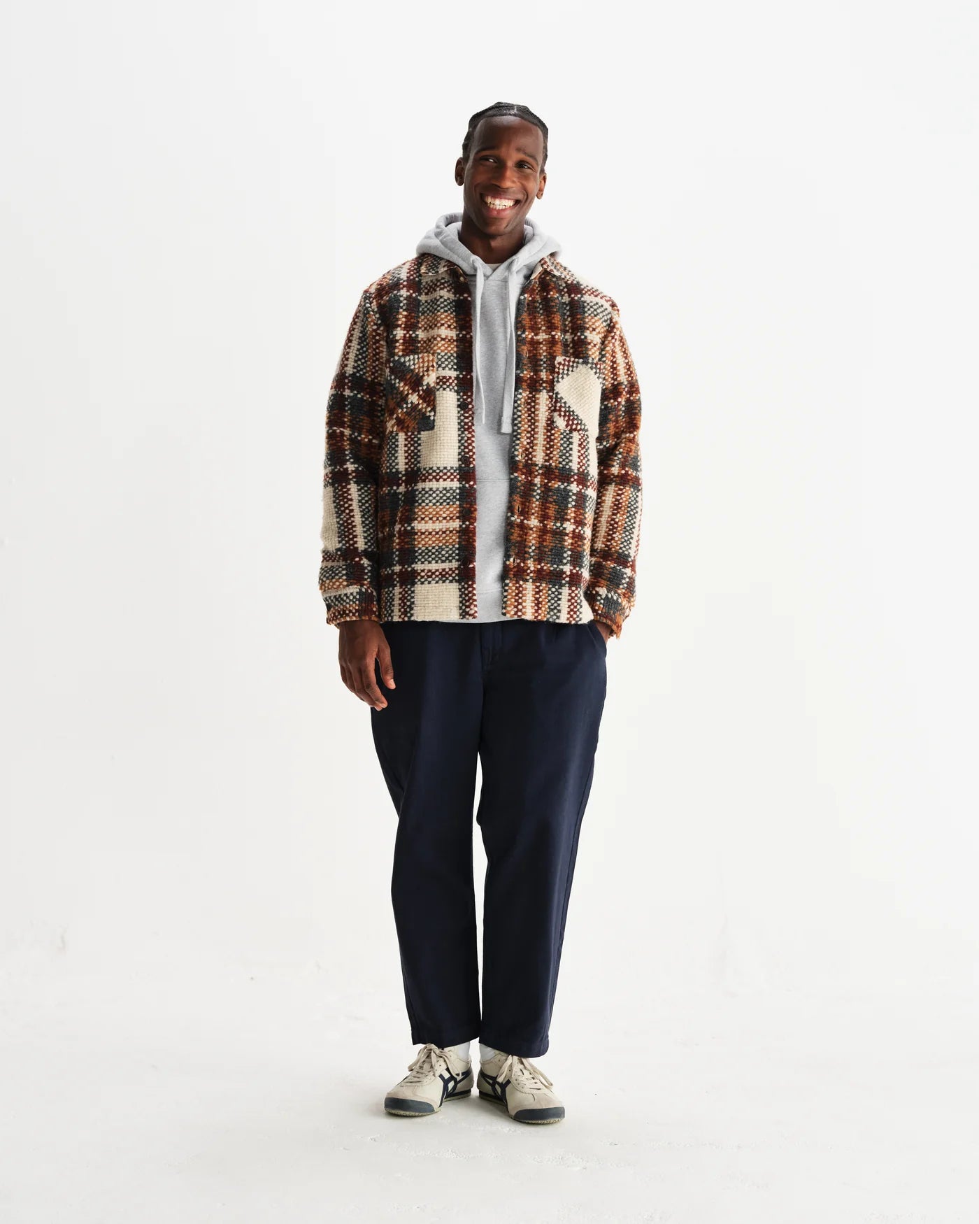 Wax London - Whiting Ecru And Multicolour Wool Bobble Overshirt