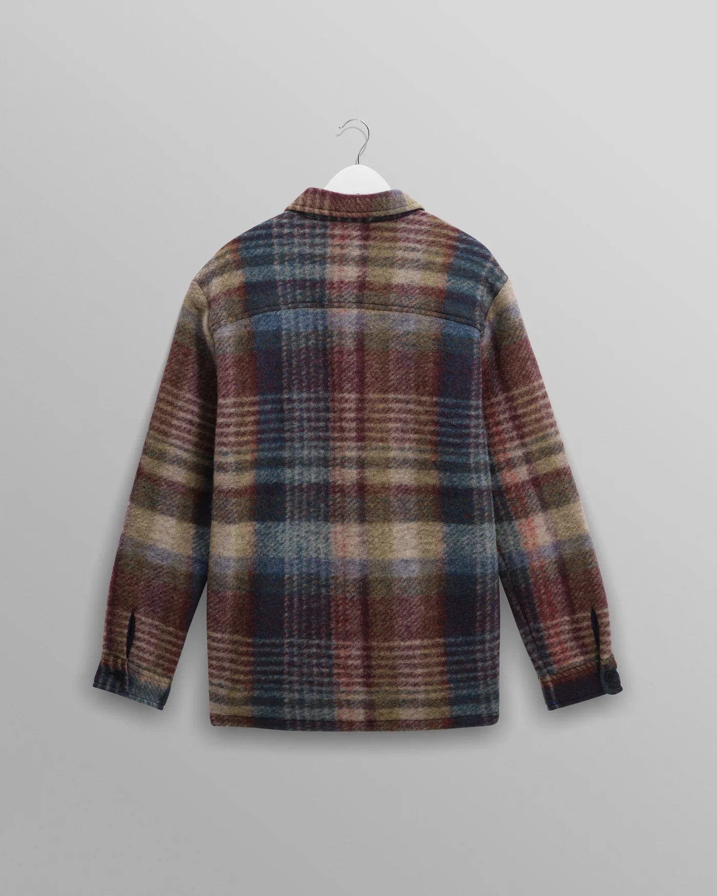 Wax London - Whiting Blue And Multicolour Wool Check Overshirt