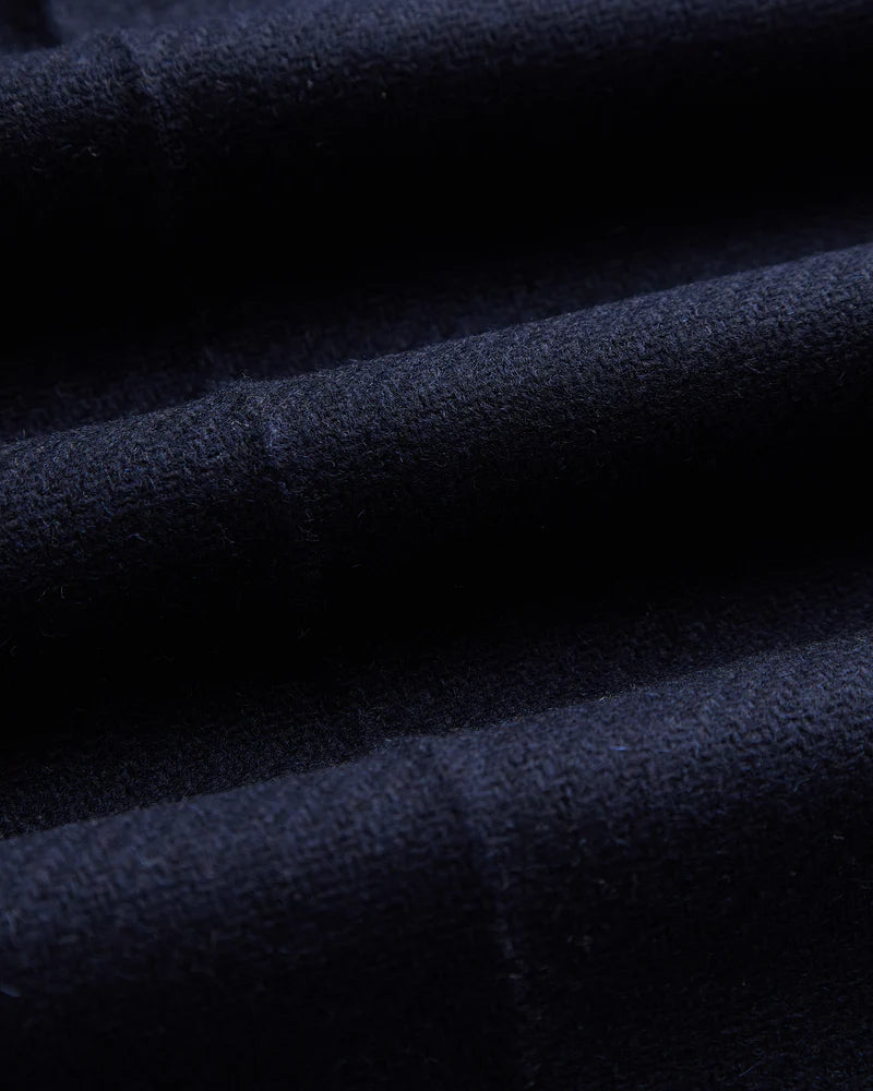 Portuguese Flannel - Single Pleat Trousers in Navy Wool