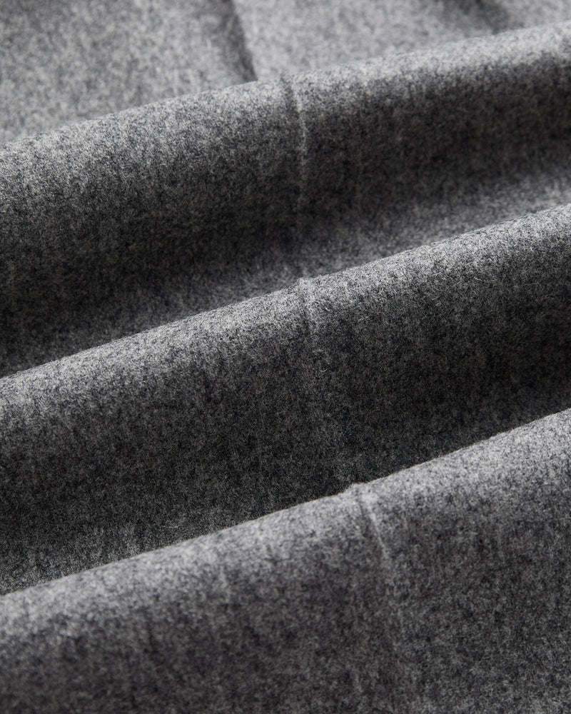 Portuguese Flannel - Single Pleat Trousers in Grey Wool
