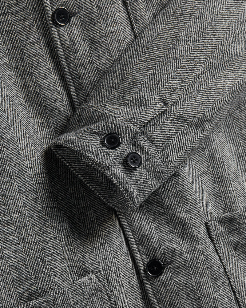 Portuguese Flannel - Labura Herringbone Wool in Grey