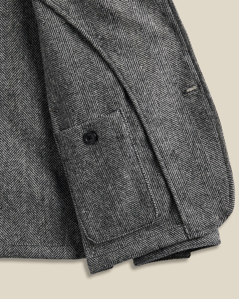 Portuguese Flannel - Labura Herringbone Wool in Grey