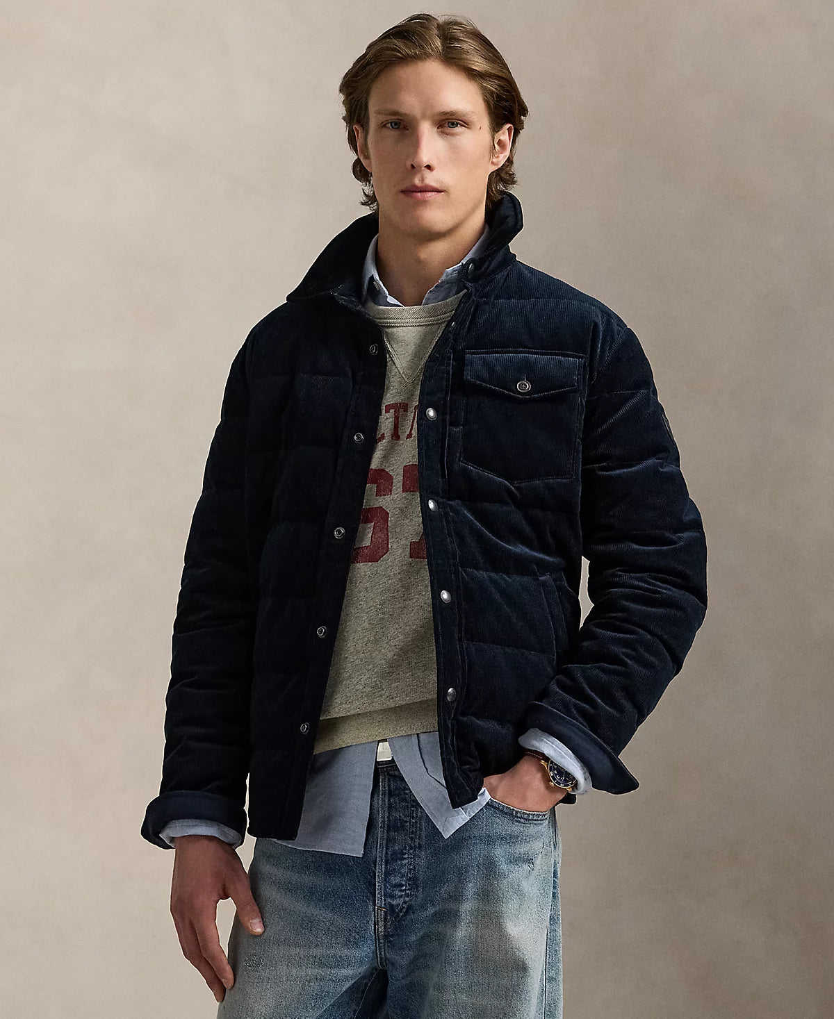 Polo Ralph Lauren - Corduroy Quilted Insulated Shirt Jacket in Navy
