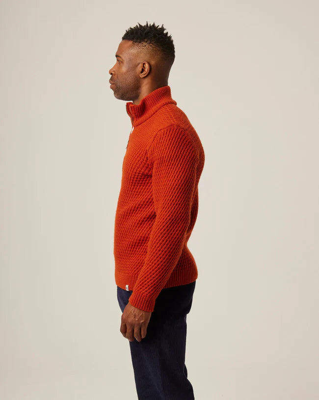 Peregrine - Birchall Quarter Zip Jumper in Orange