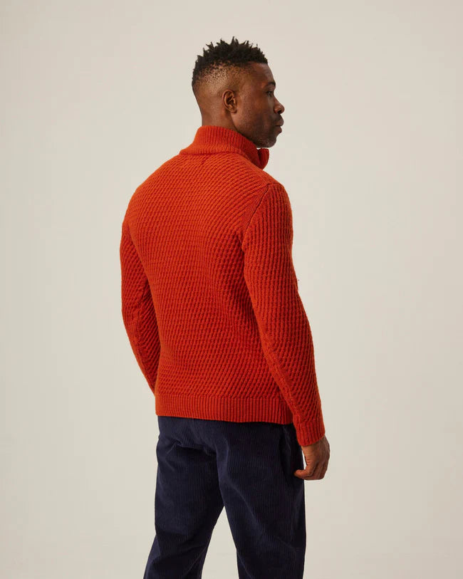 Peregrine - Birchall Quarter Zip Jumper in Orange