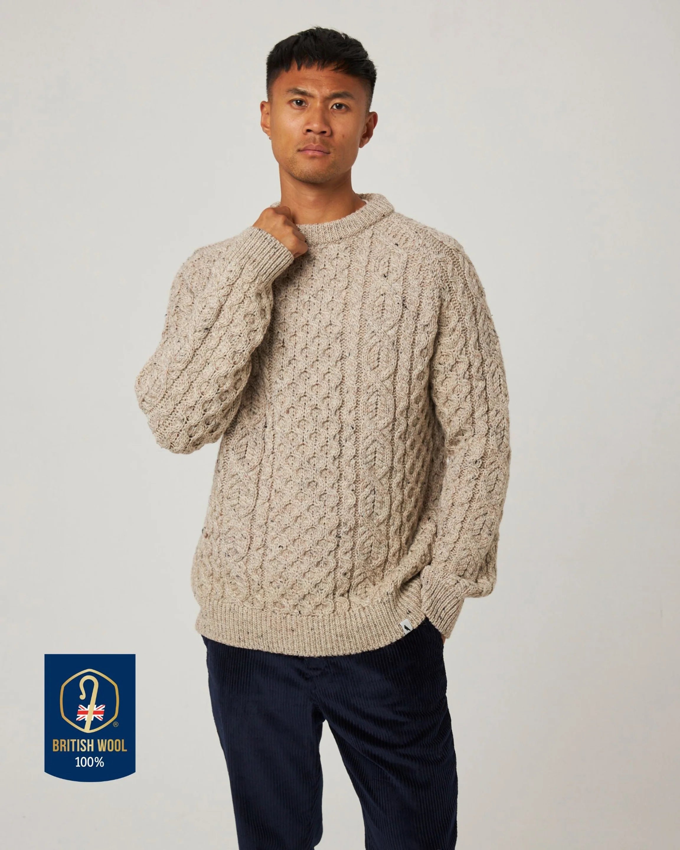 Peregrine - Hudson Aran Jumper in Skiddaw