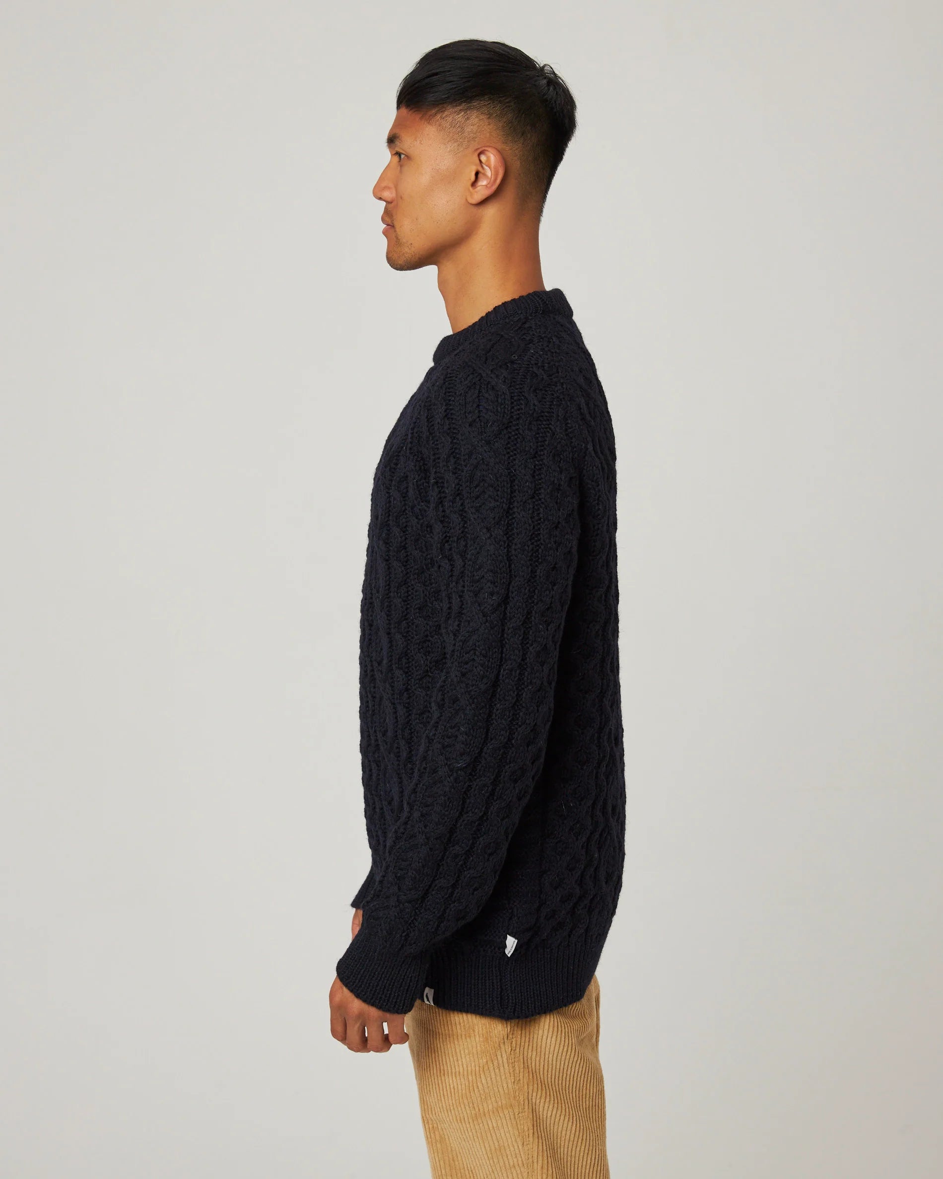 Peregrine - Hudson Aran Jumper in Navy
