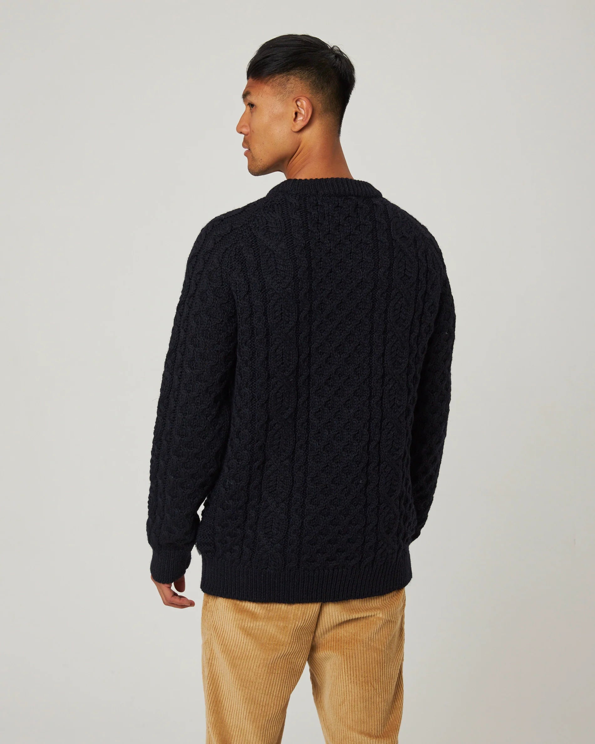 Peregrine - Hudson Aran Jumper in Navy