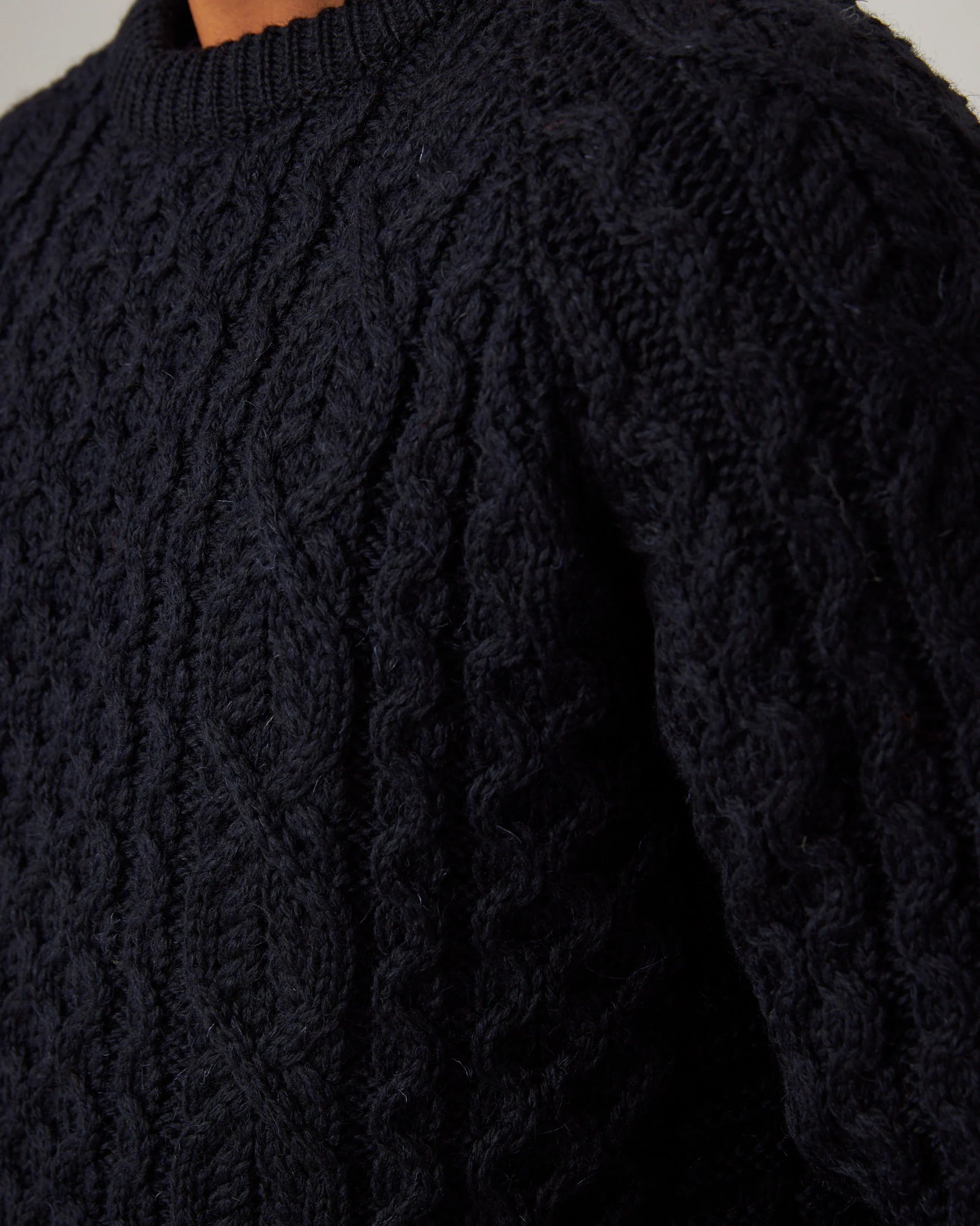 Peregrine - Hudson Aran Jumper in Navy