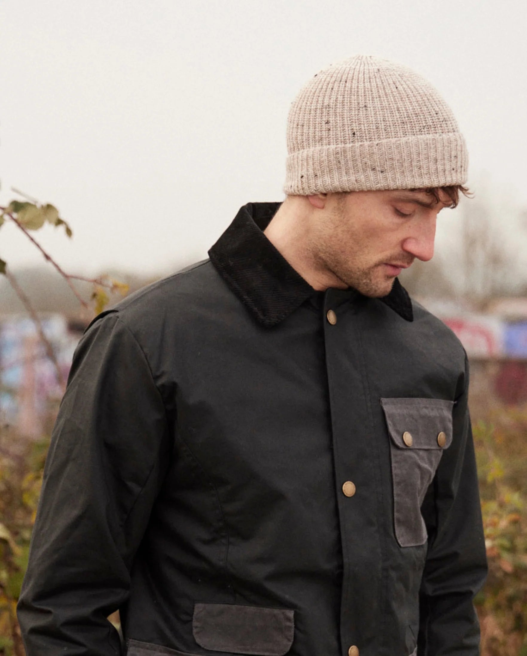 Peregrine - Porter Ribbed Beanie in Oatmeal