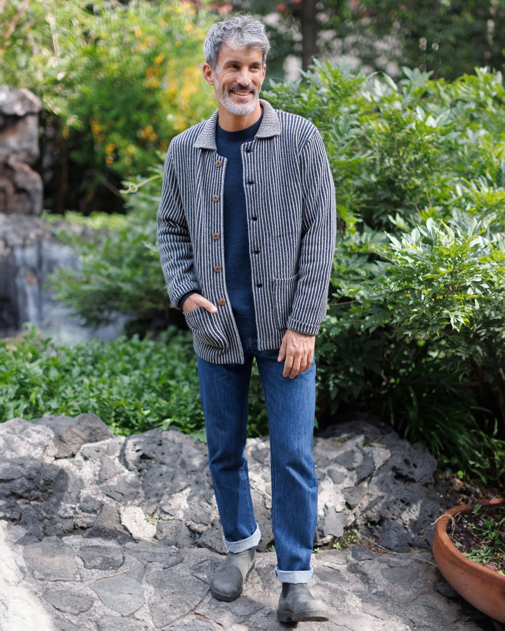 Alex Crane - Knit Kite Jacket in Lines