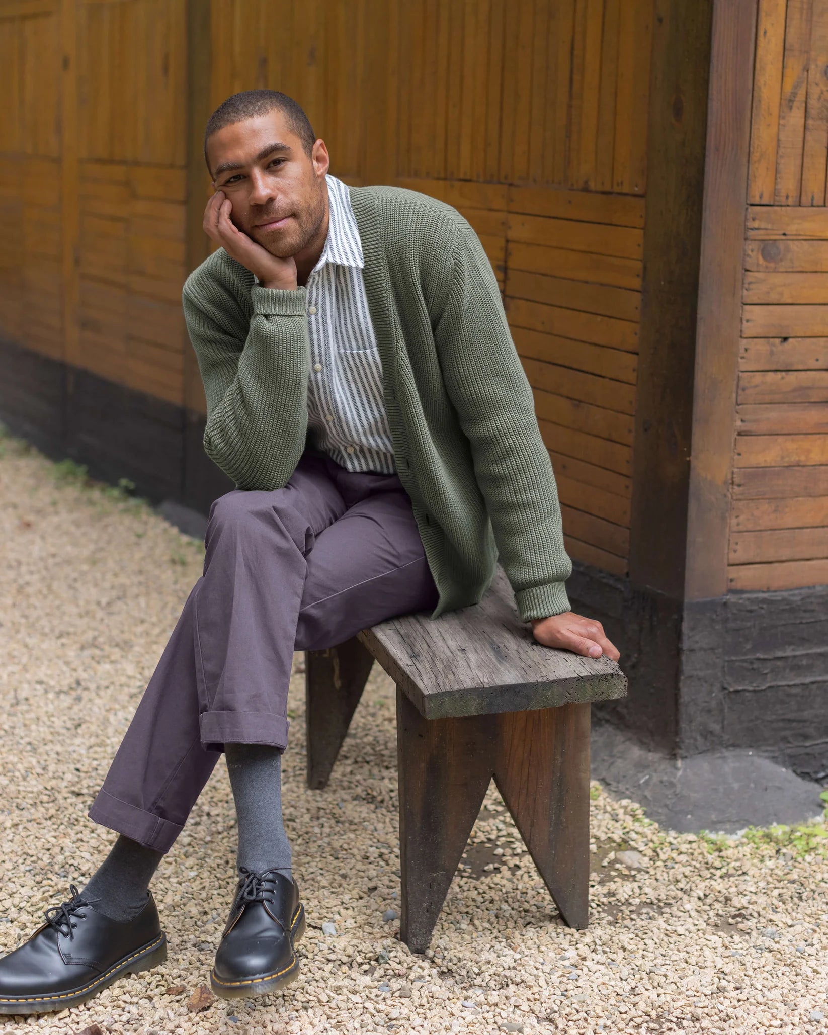 Alex Crane - Bay Cardigan in Pine