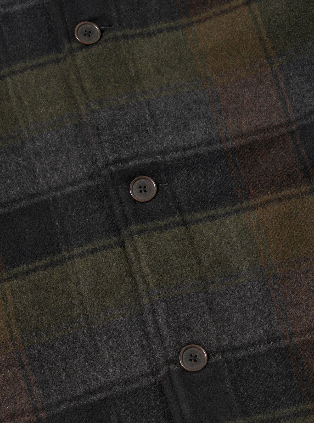Universal Works - Berlin Wool Check Wayfarer Jacket in Black/Brown