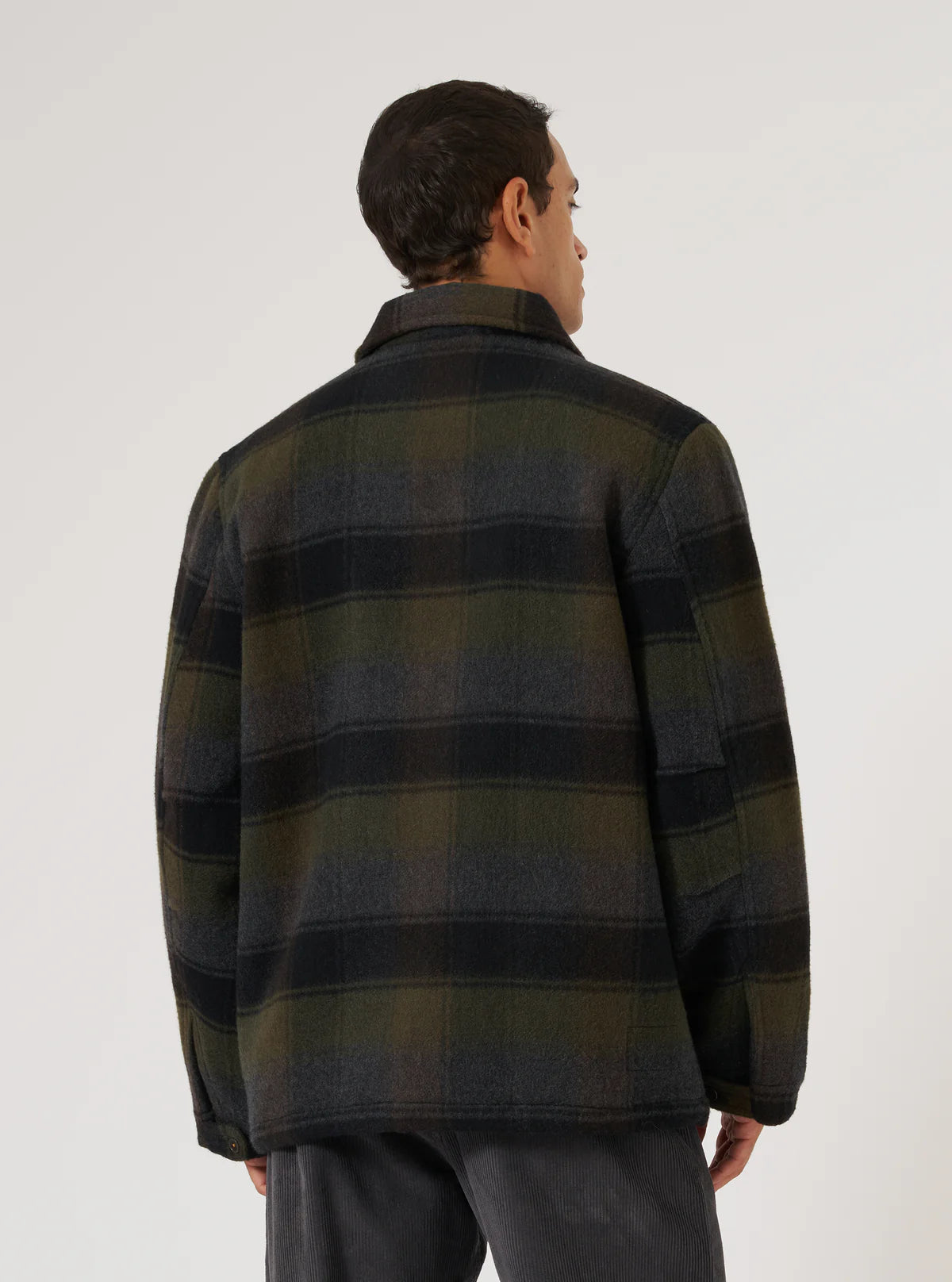 Universal Works - Berlin Wool Check Wayfarer Jacket in Black/Brown
