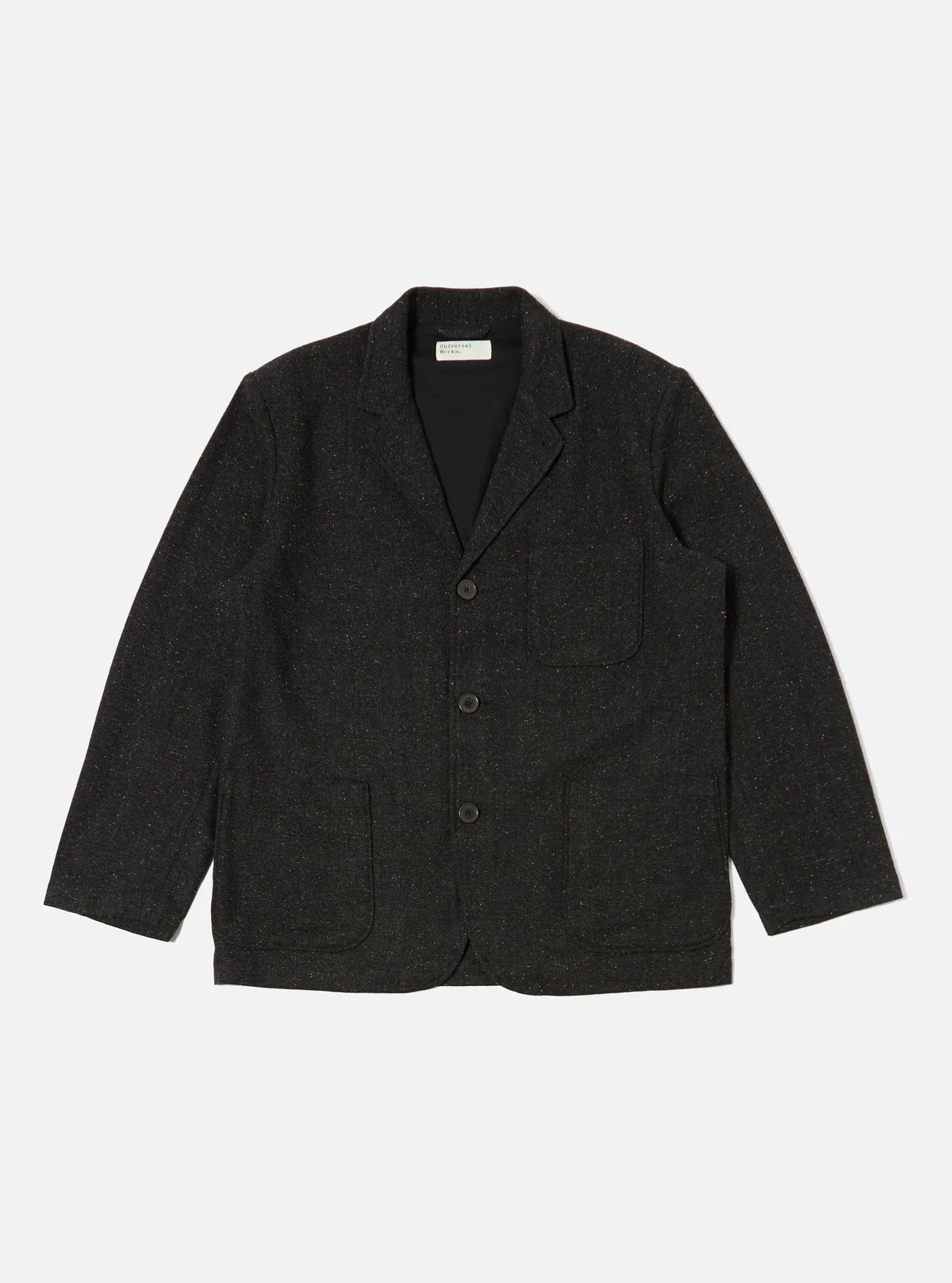 Universal Works - Tweed Three Button Jacket in Black Salt N Pepper