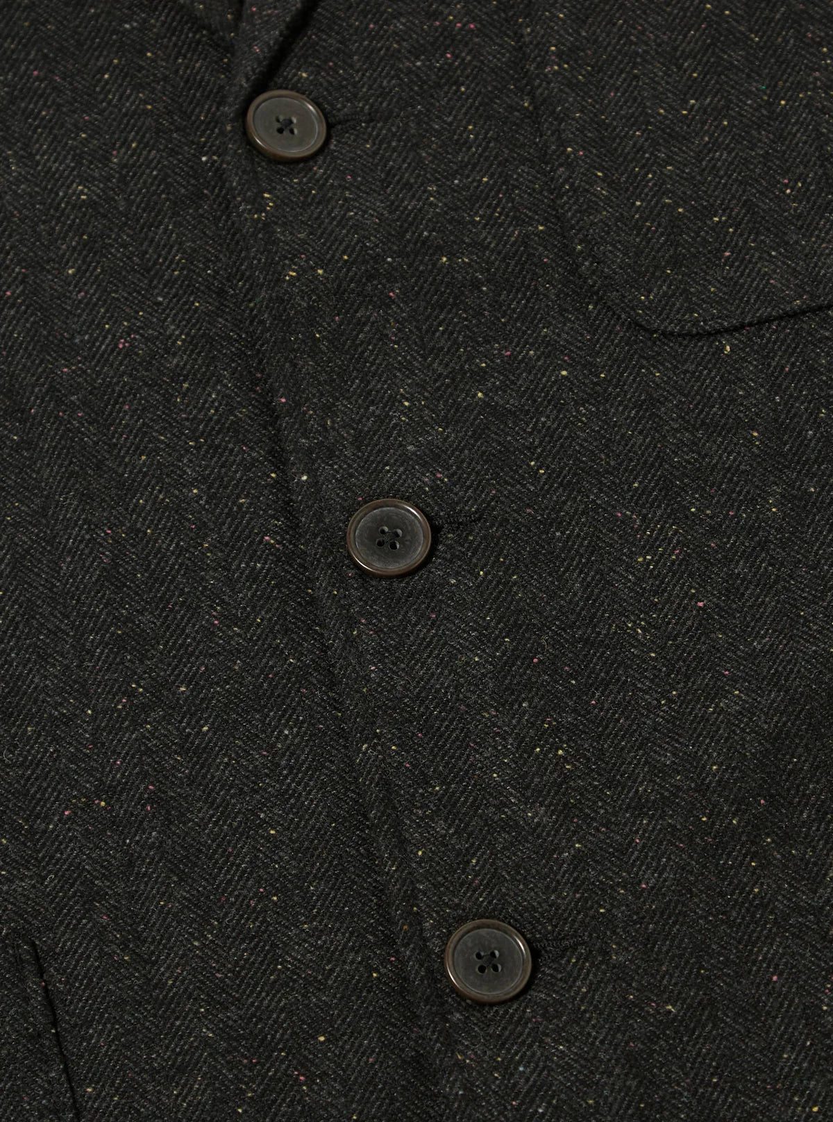 Universal Works - Tweed Three Button Jacket in Black Salt N Pepper