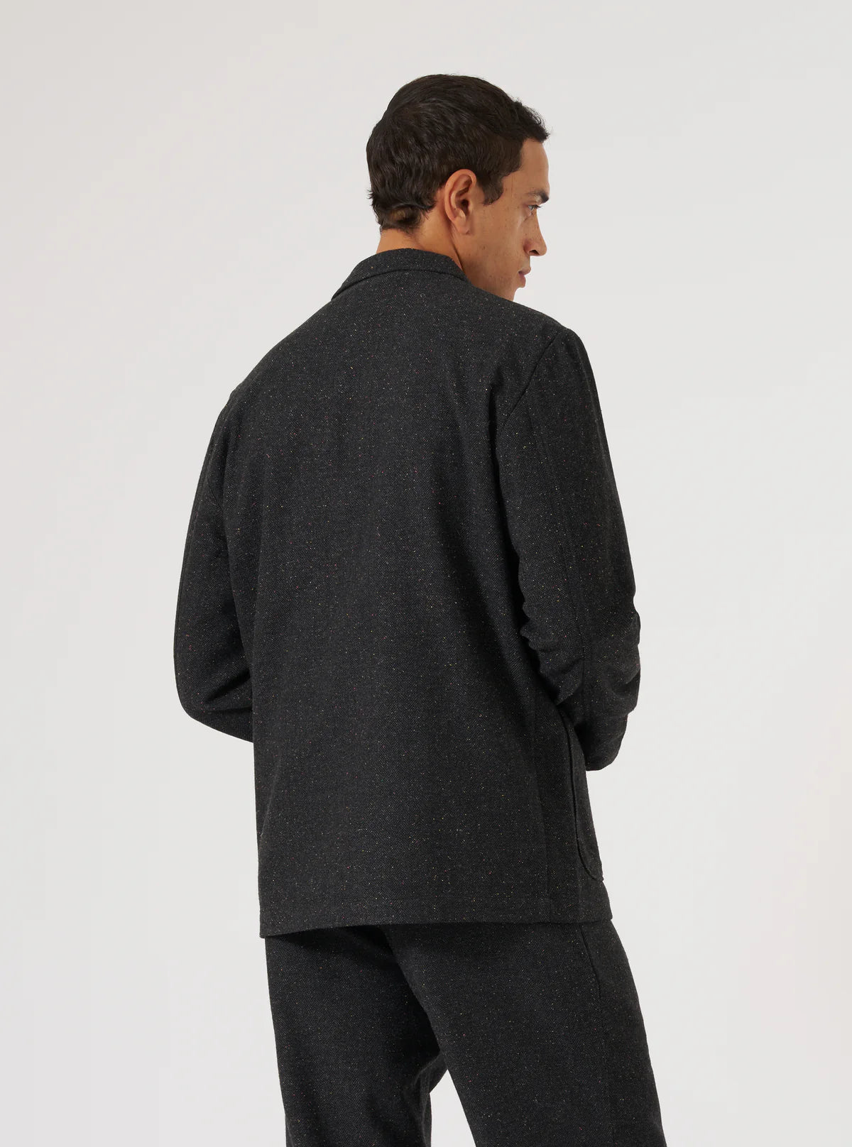 Universal Works - Tweed Three Button Jacket in Black Salt N Pepper