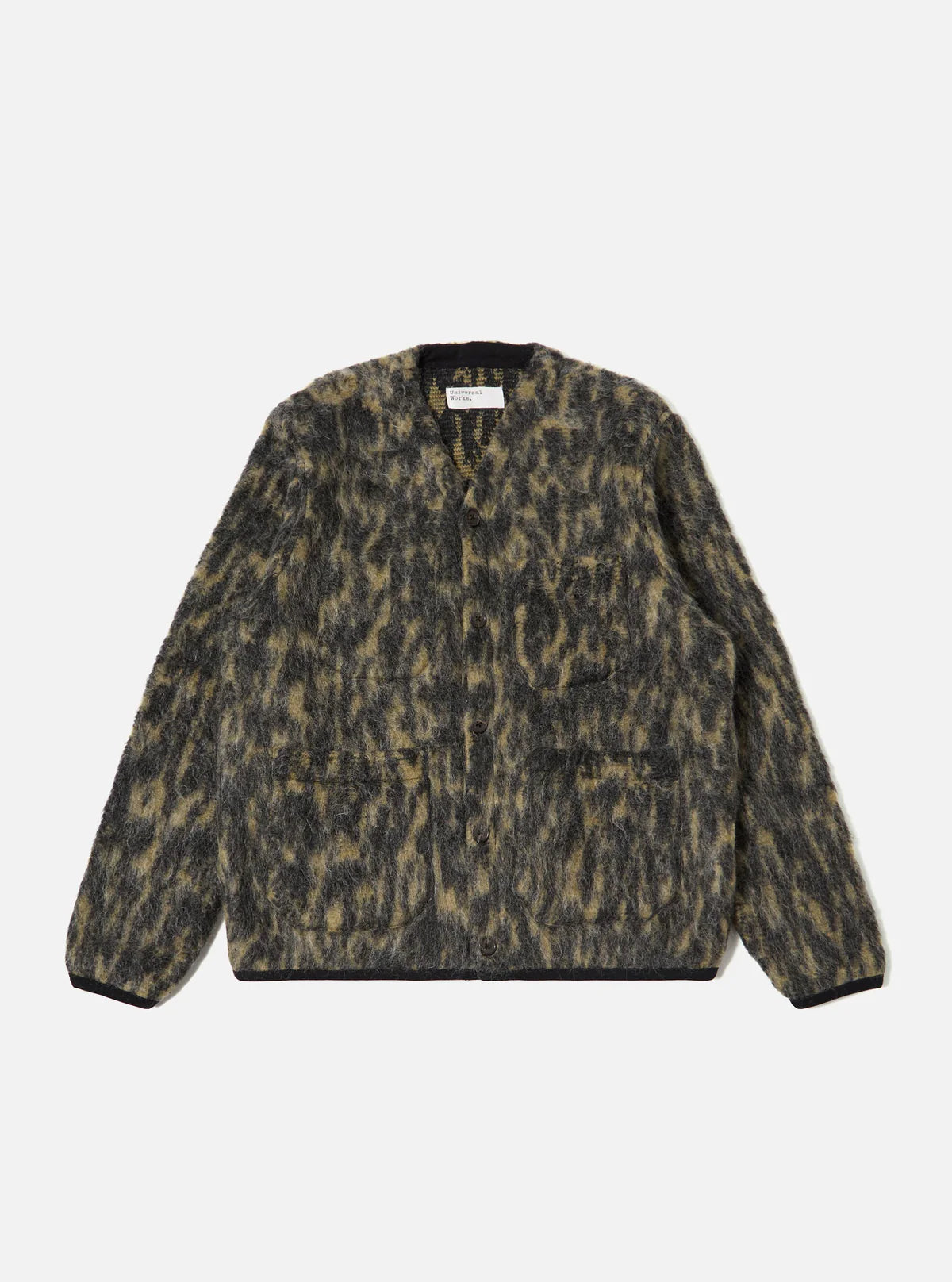 Universal Works - Cardigan in Charcoal Dolce Fleece