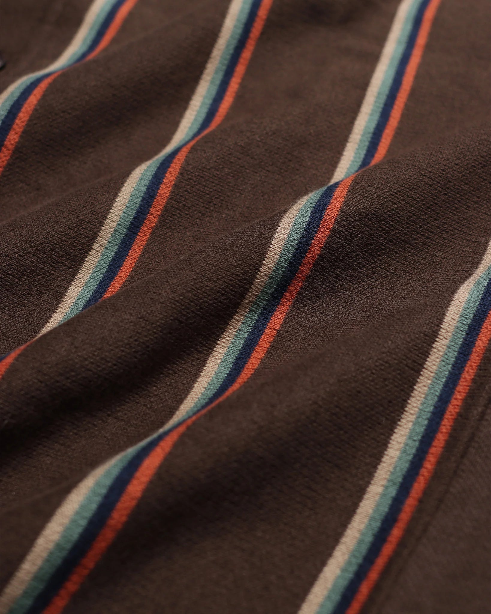 Far Afield- Zigger Cardigan: Slate Brown Kuki Stripe