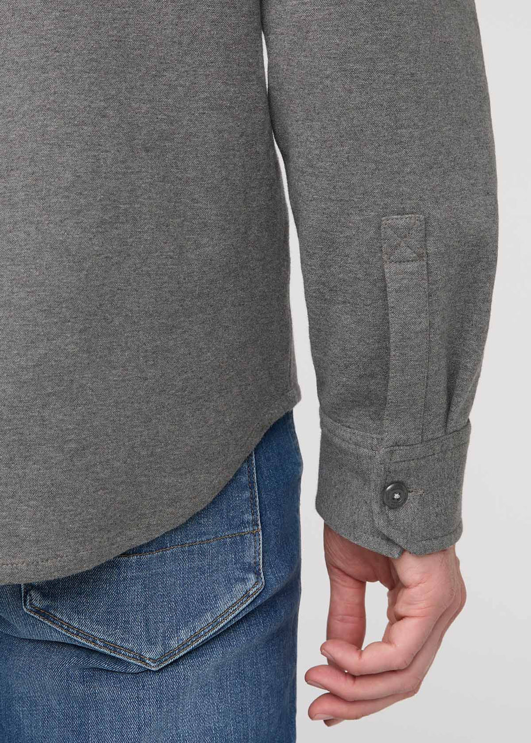 DUER - Performance Flannel Button Down in Heather Grey
