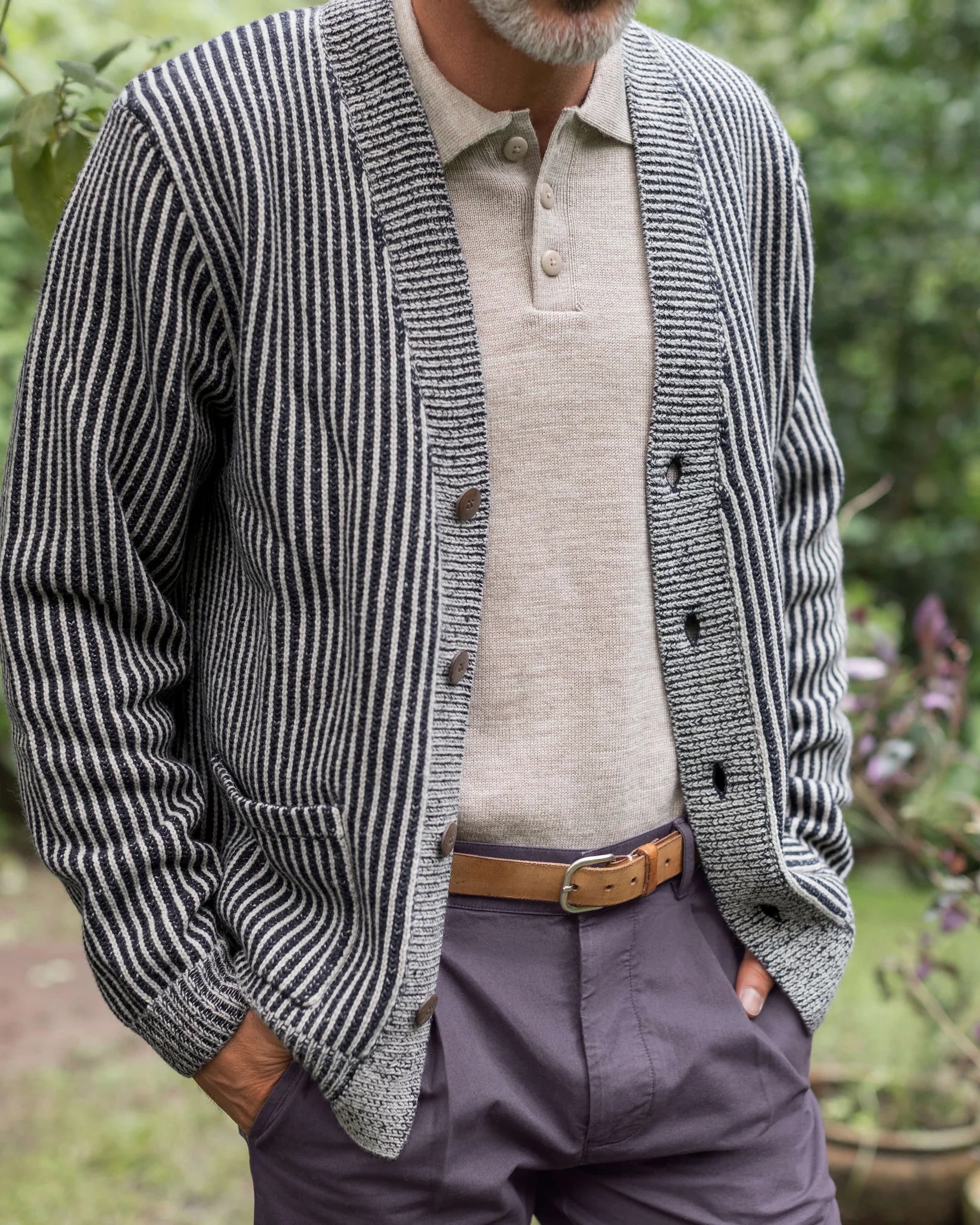 Alex Crane - Vale Cardigan in Lines