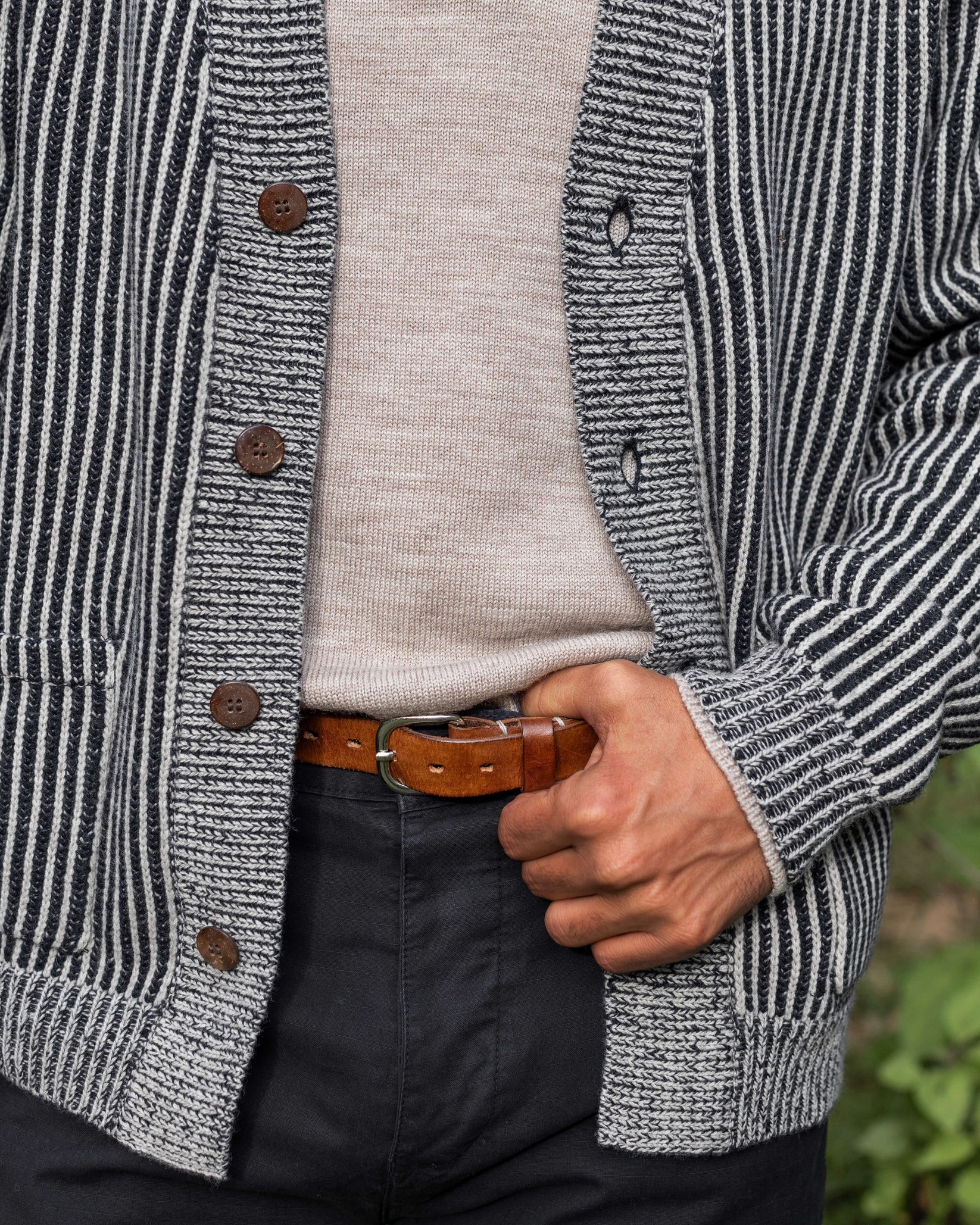 Alex Crane - Vale Cardigan in Lines