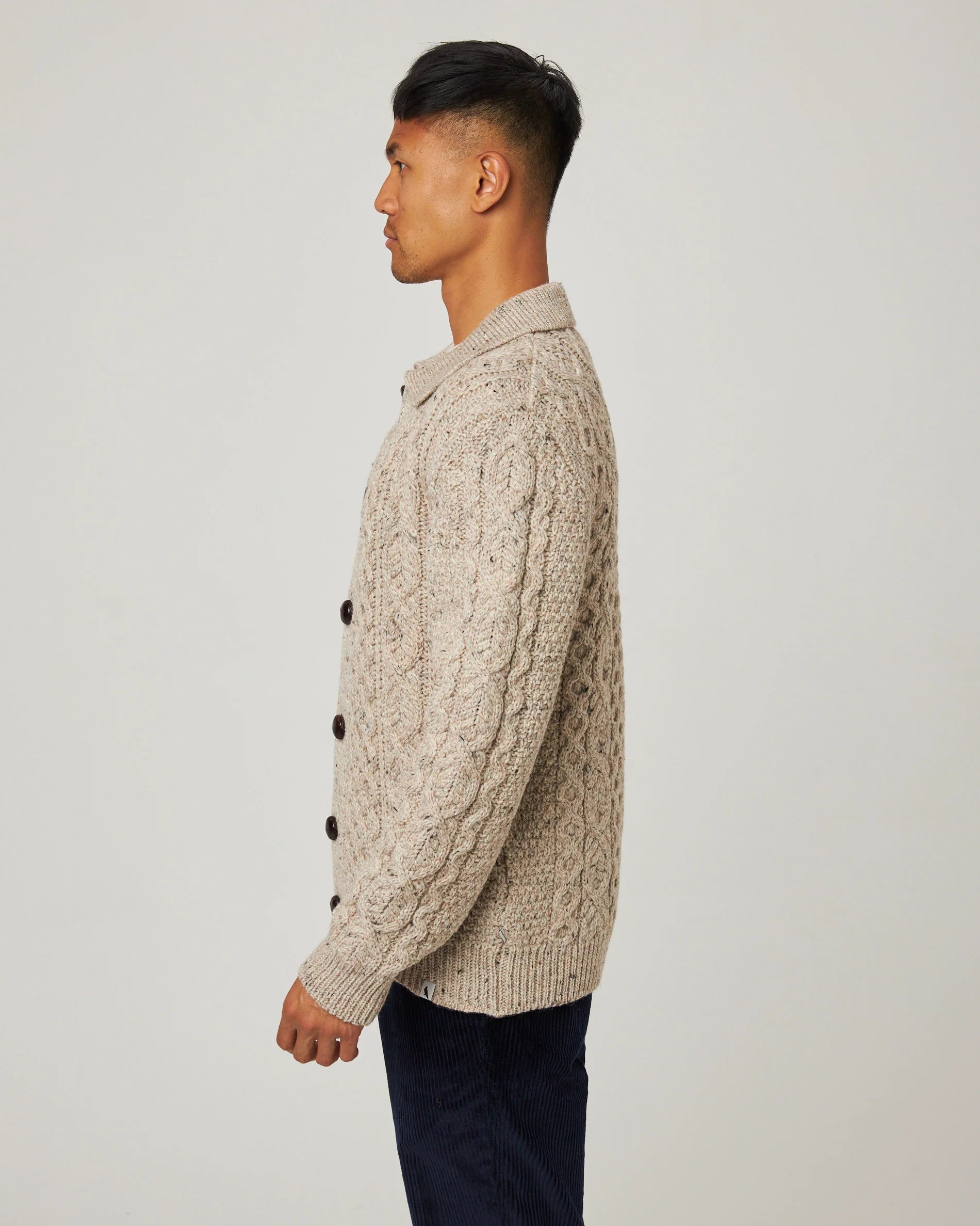 Peregrine - Hudson Aran Cardigan in Skiddaw