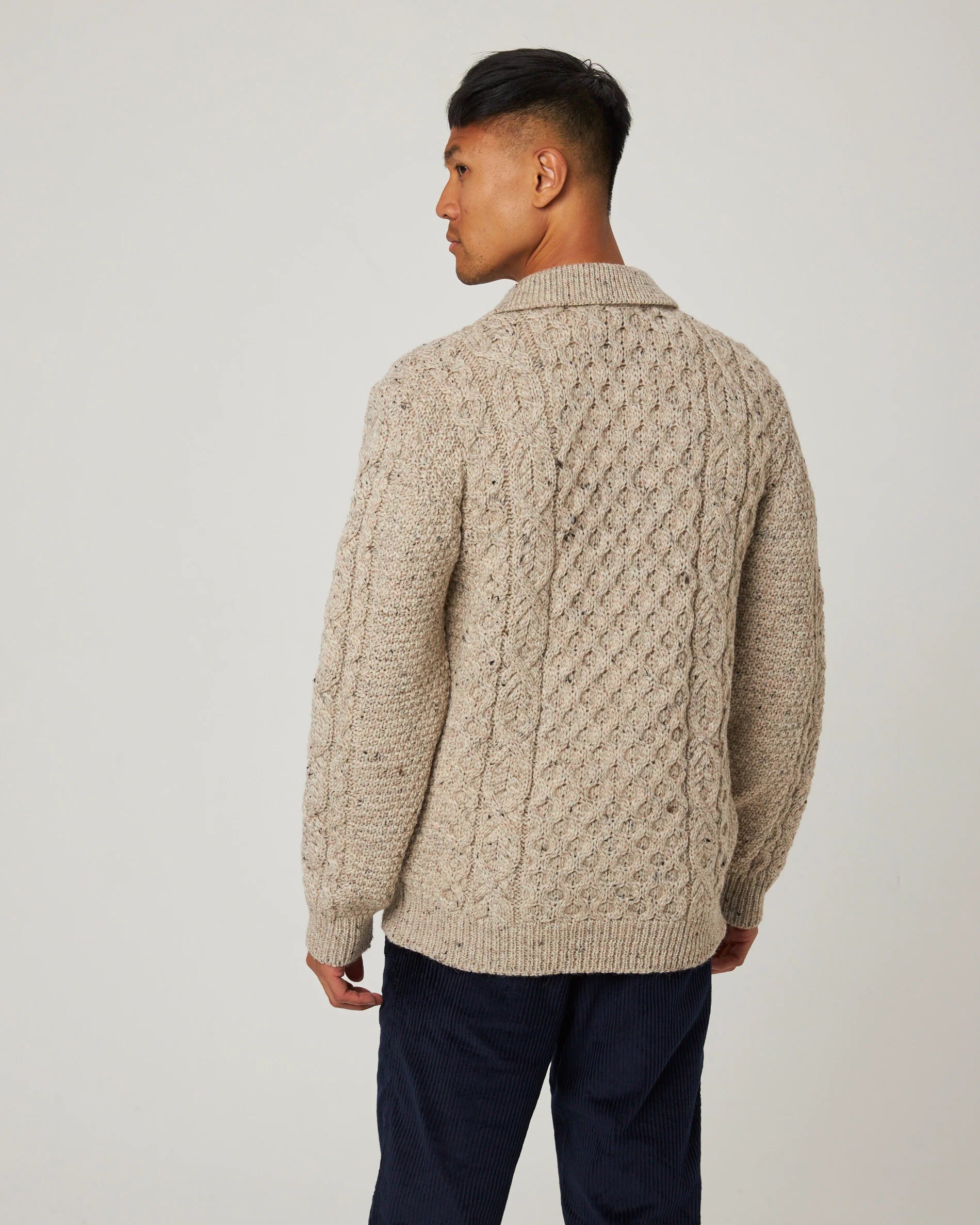 Peregrine - Hudson Aran Cardigan in Skiddaw