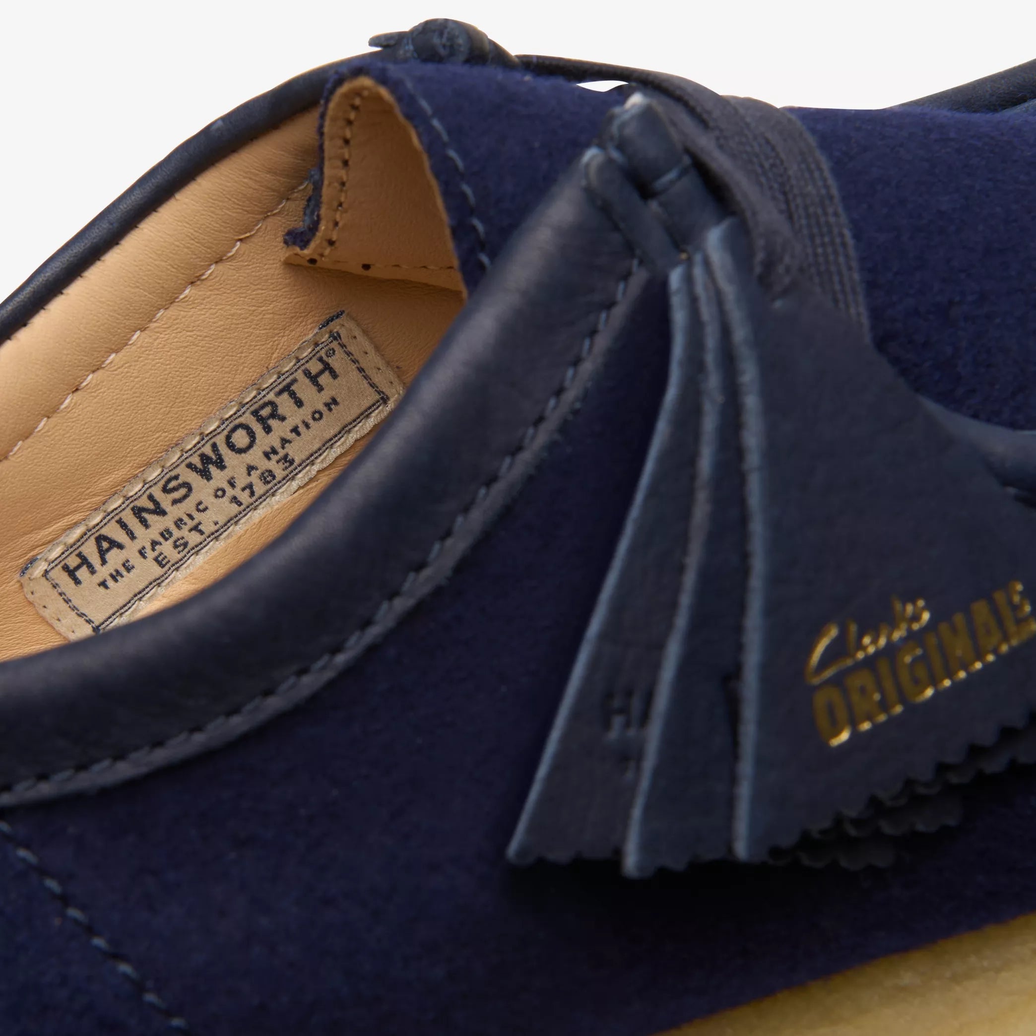 Clarks- Wallabee Navy Wool