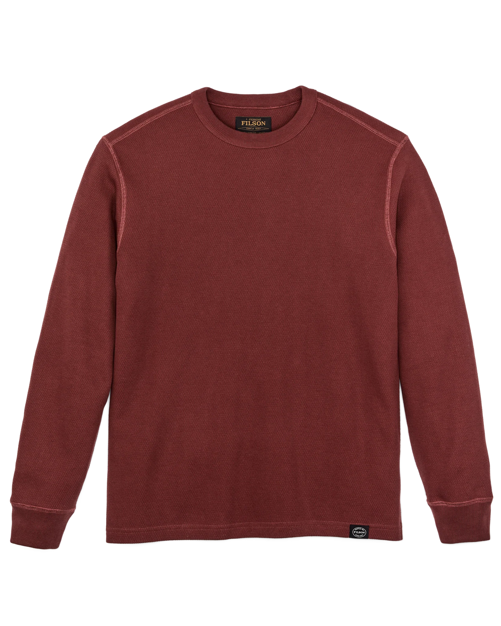 Filson- Waffle Knit Thermal Crewneck in Brick
