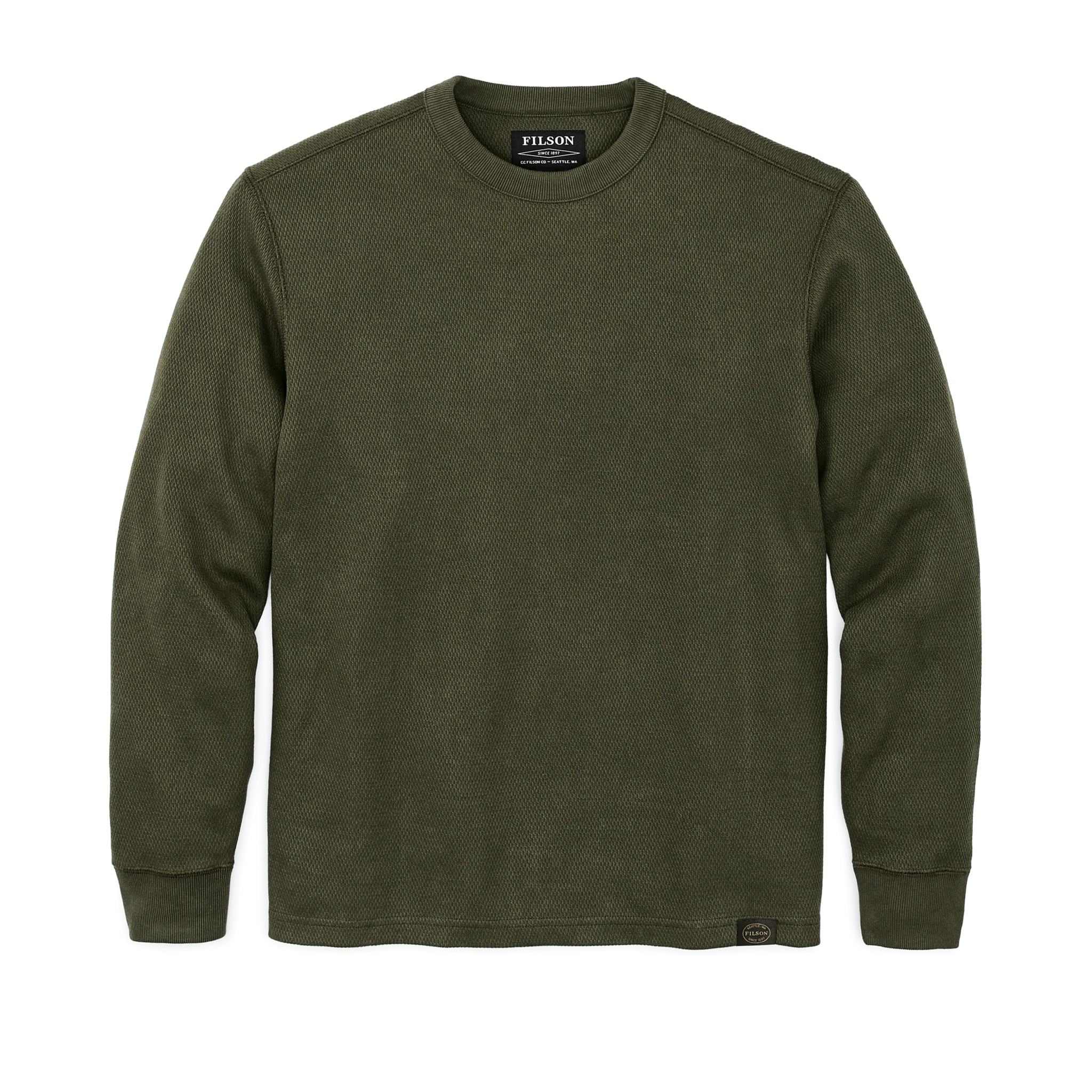Filson- Waffle Knit Thermal Crewneck in Mossy Rock