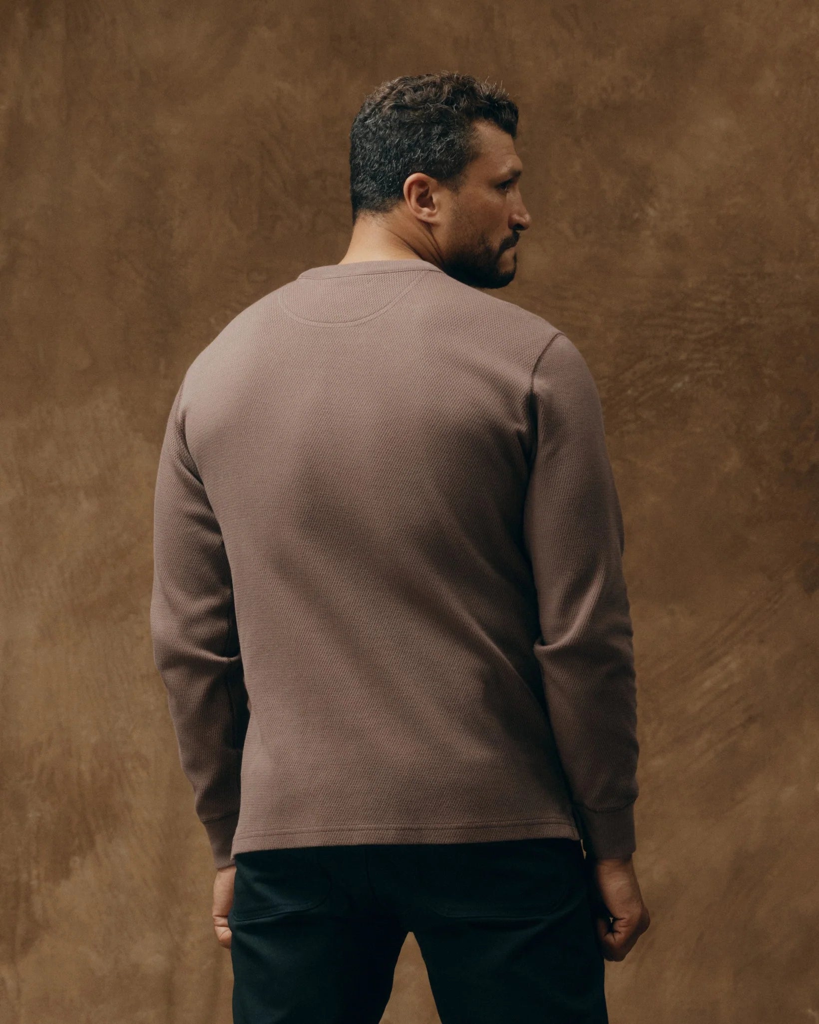 Filson- Waffle Knit Thermal Crewneck in Brown