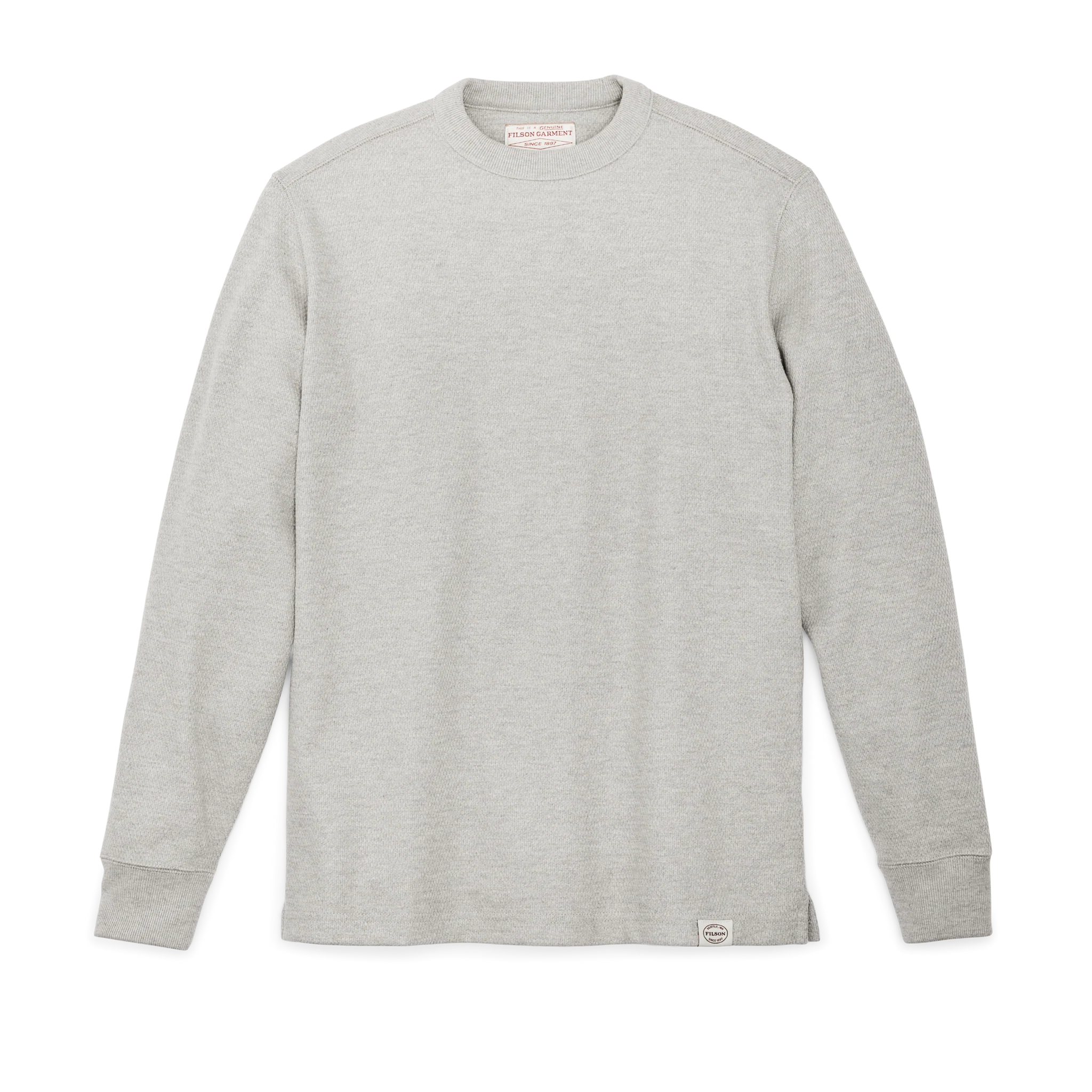 Filson- Waffle Knit Thermal Crewneck in Light Heather Grey