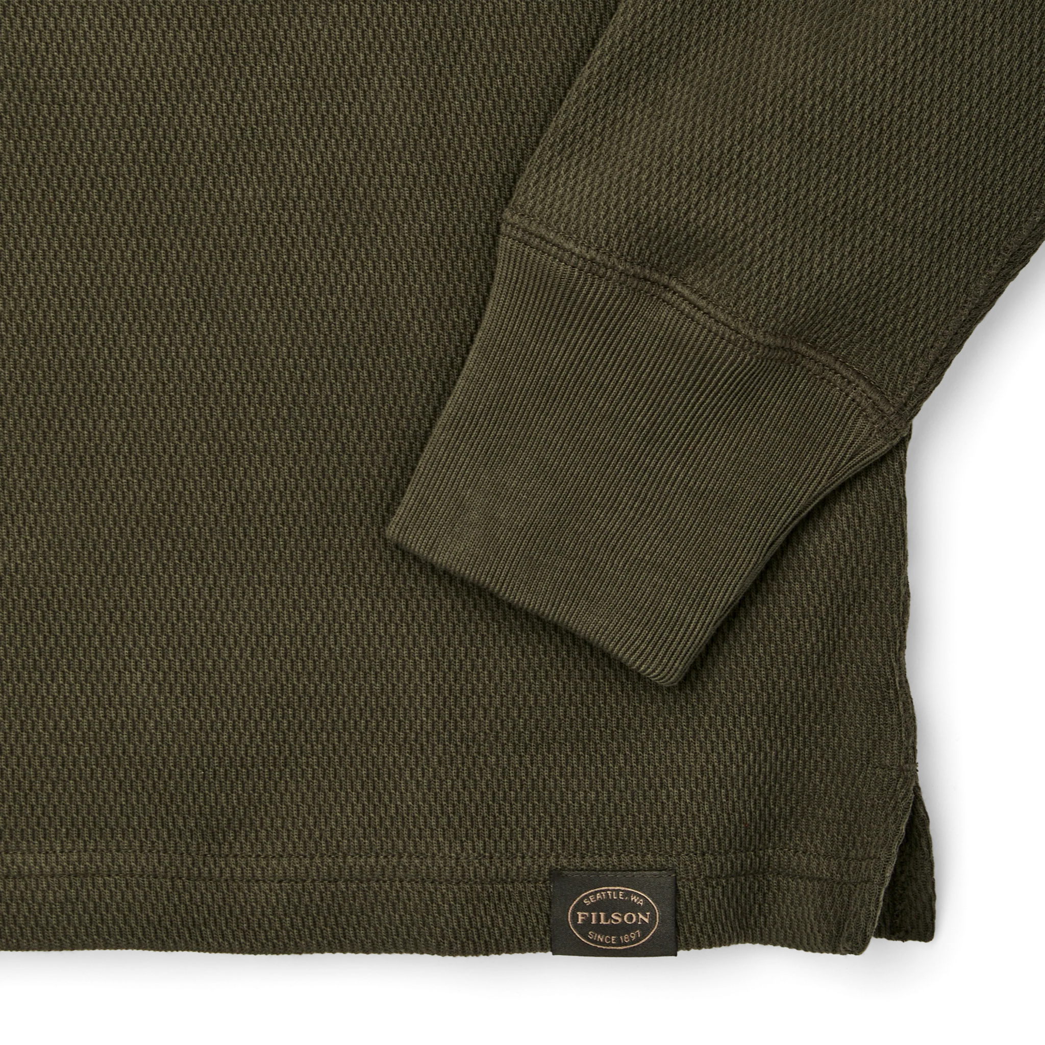 Filson - Waffle Knit Henley in Mossy Rock