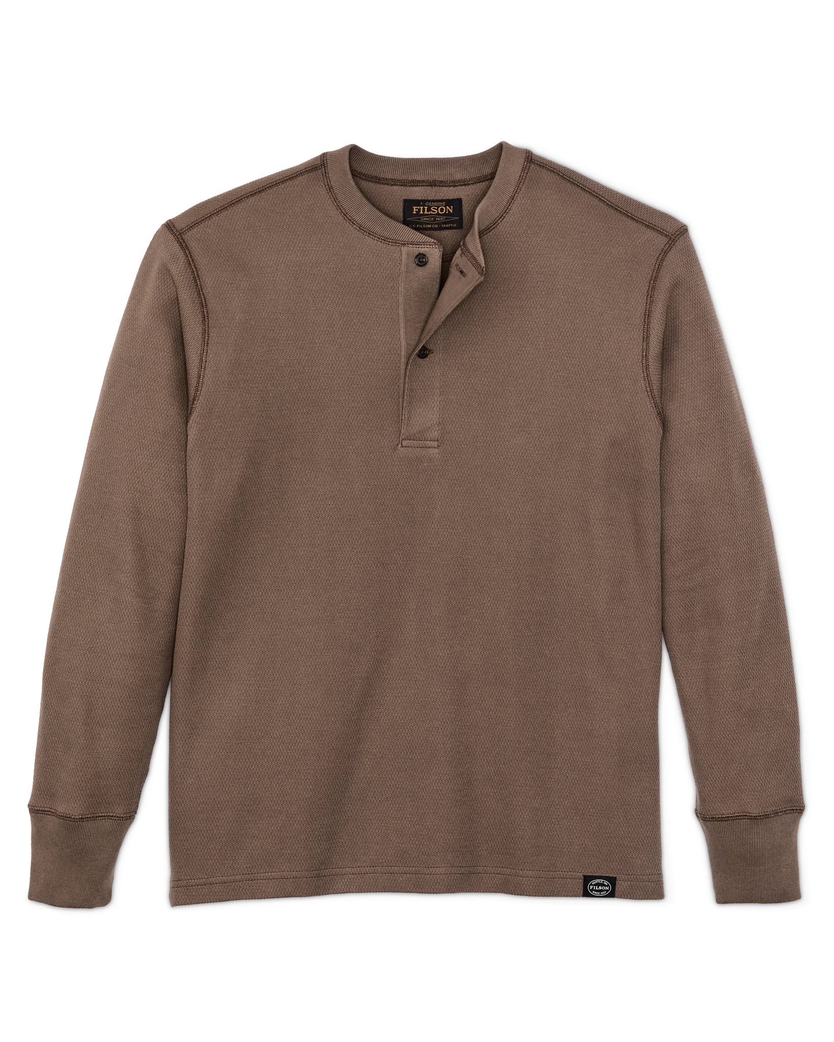 Filson - Waffle Knit Henley in Brown