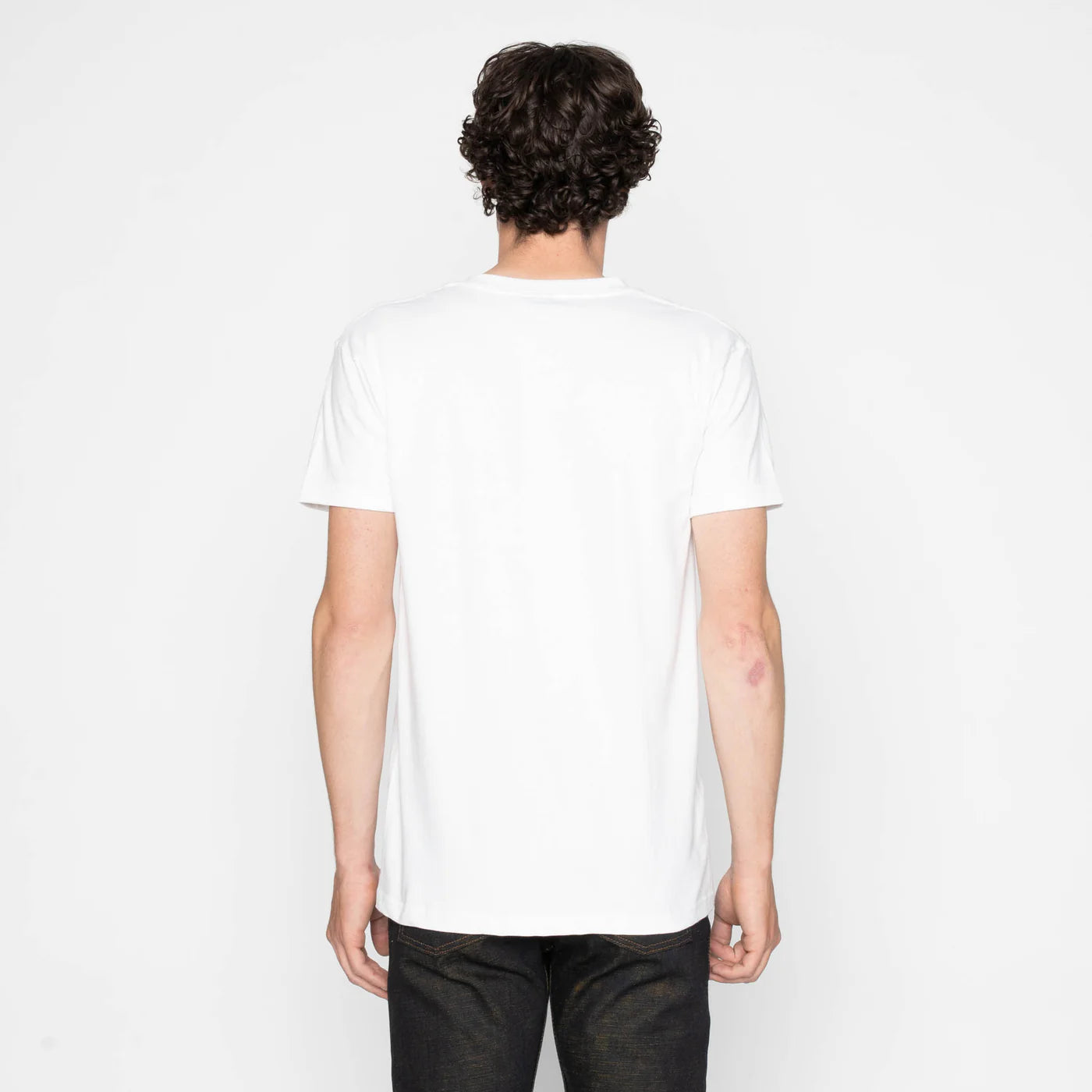 Naked & Famous - Pocket Tee in White + Linen Animals