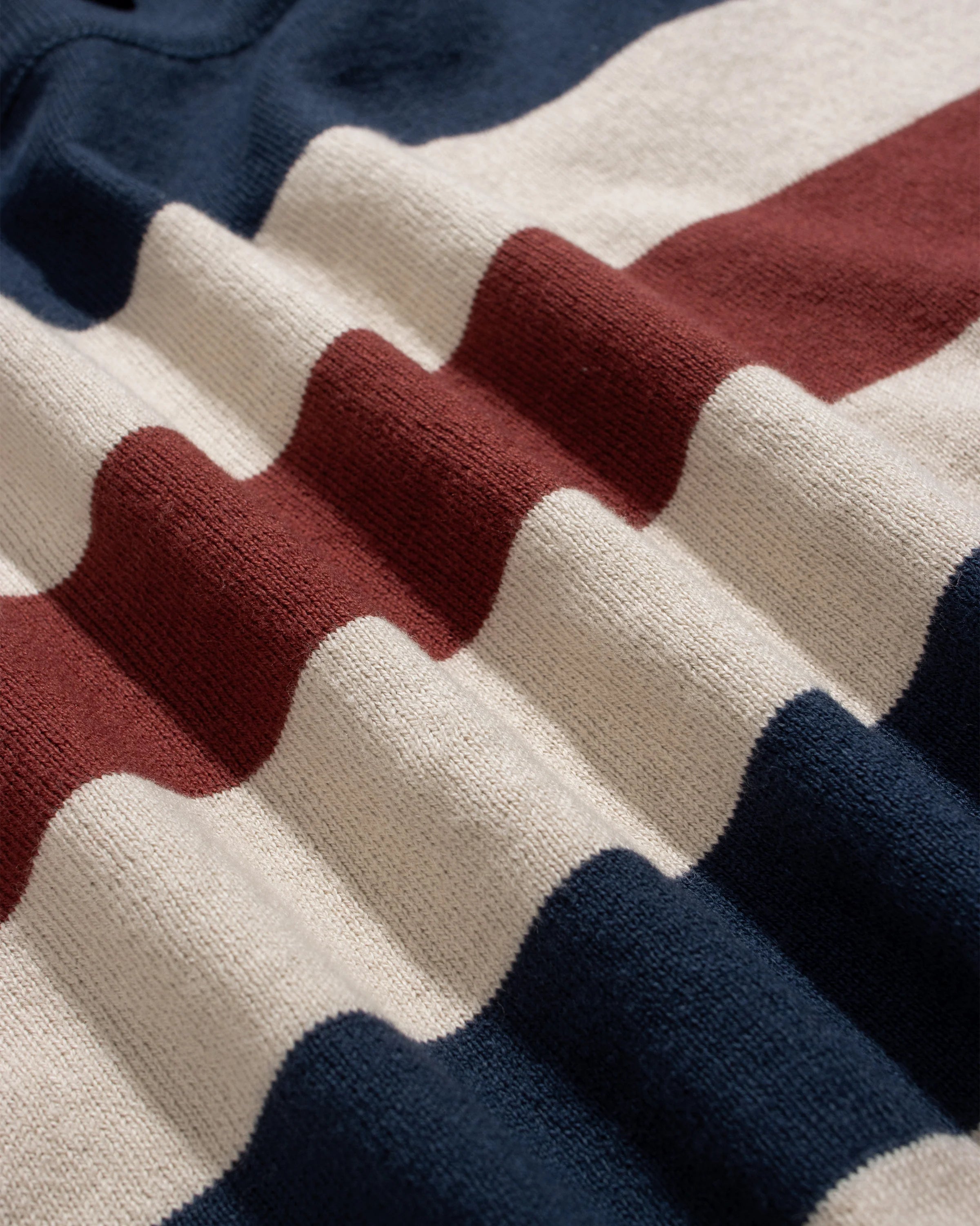 Far Afield - Velzy Knitted Shirt in Navy Simple Stripe