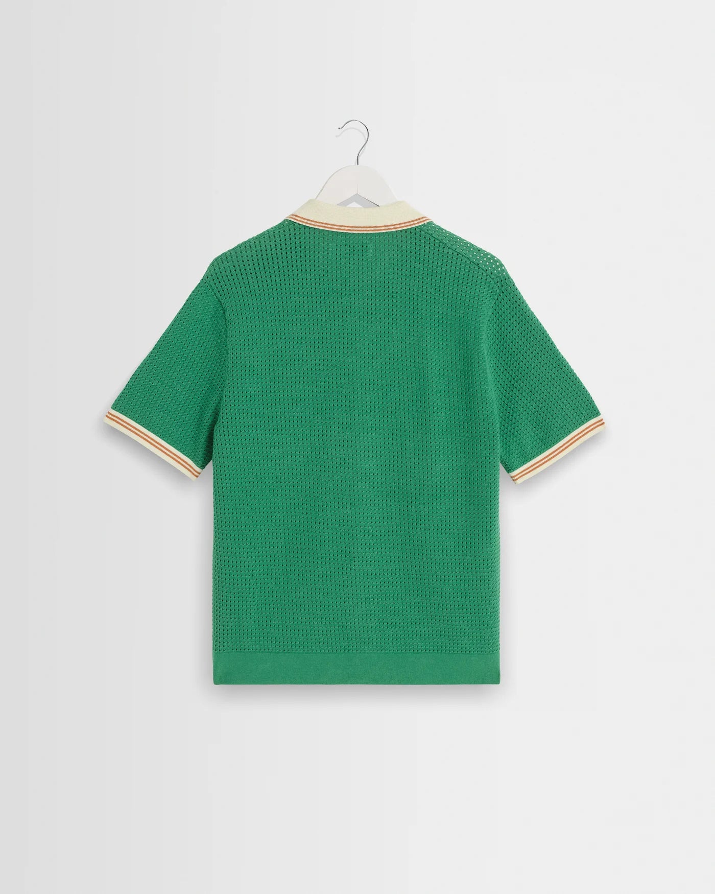 Wax London - Belle Tipped Pointelle Polo Shirt in Green