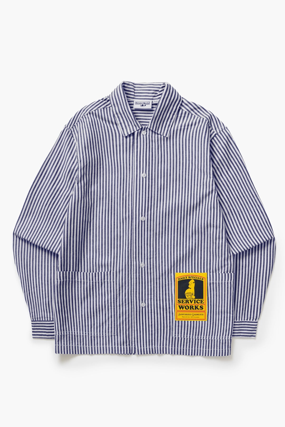 Service Works - Poplin Stripe Waiter Shirt in Royal Blue