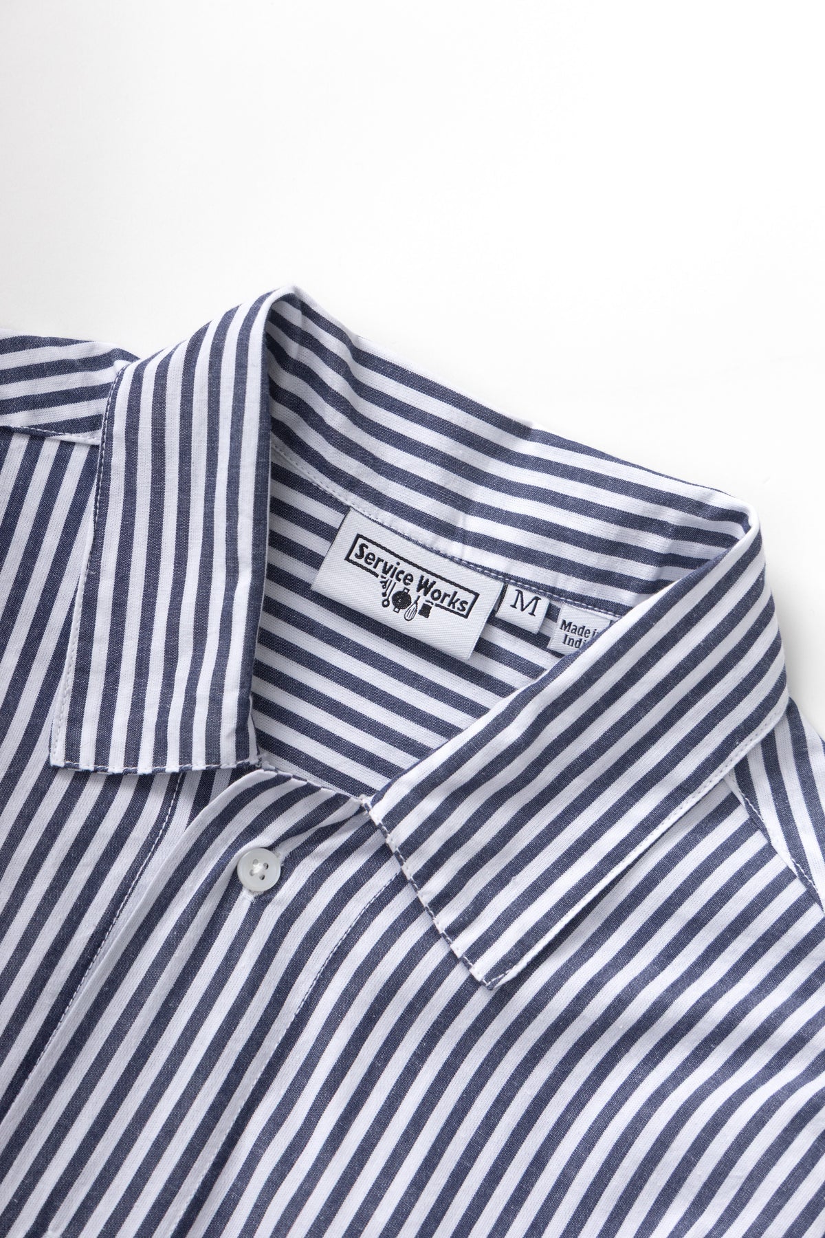 Service Works - Poplin Stripe Waiter Shirt in Royal Blue